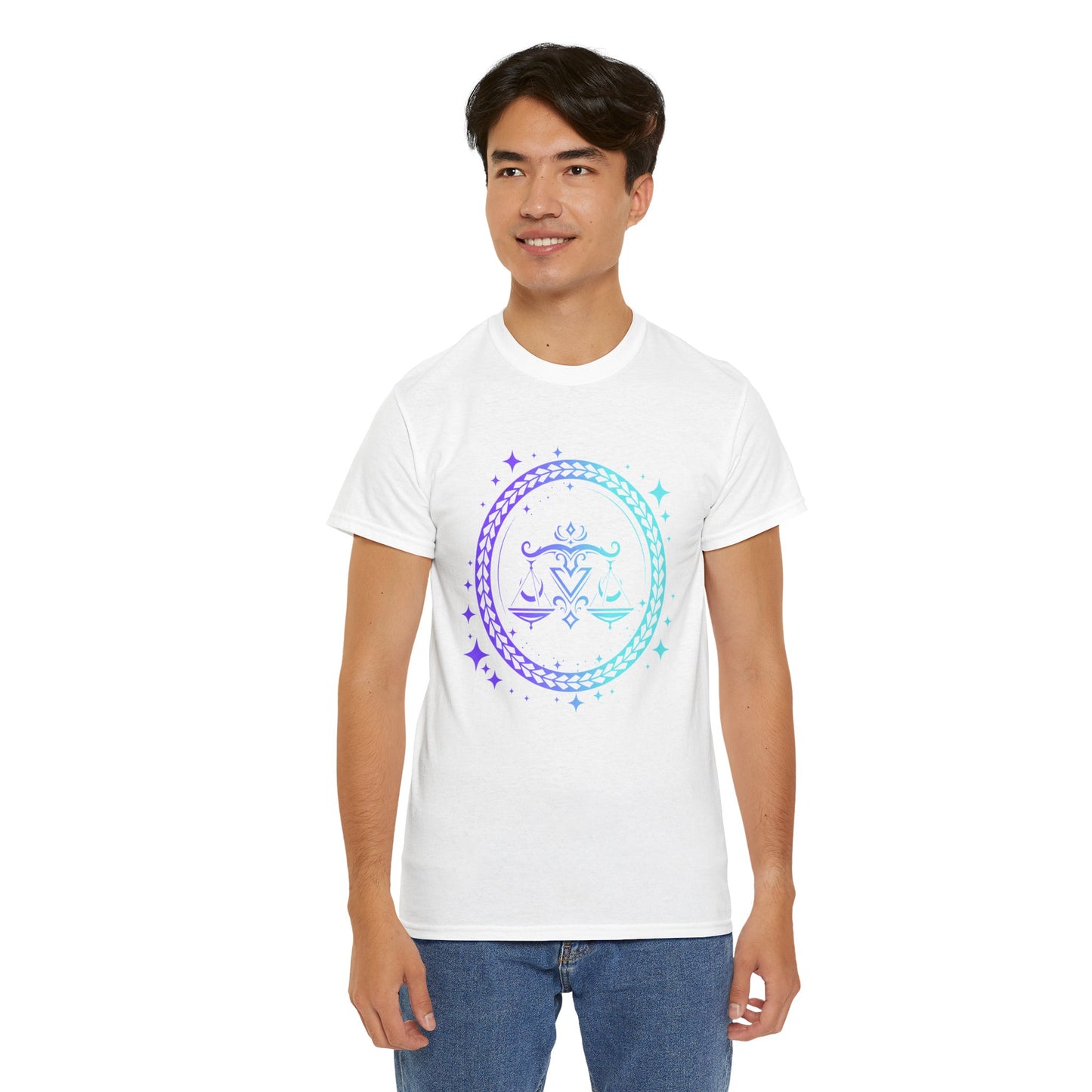 Tribal Circle Libra Scales Unisex Heavy Cotton Tee