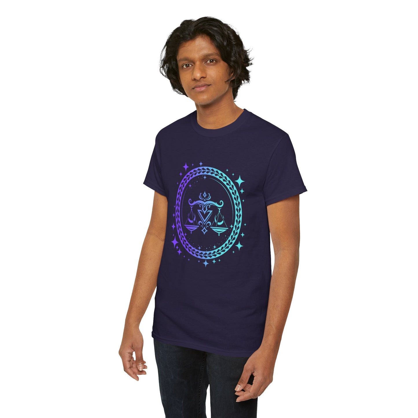 Tribal Circle Libra Scales Unisex Heavy Cotton Tee
