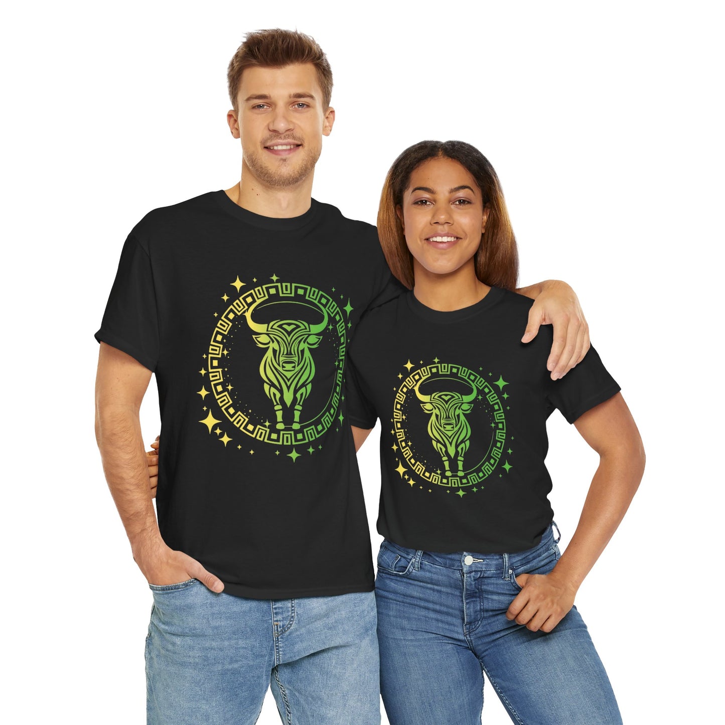 Tribal Circle Taurus Bull Unisex Heavy Cotton Tee