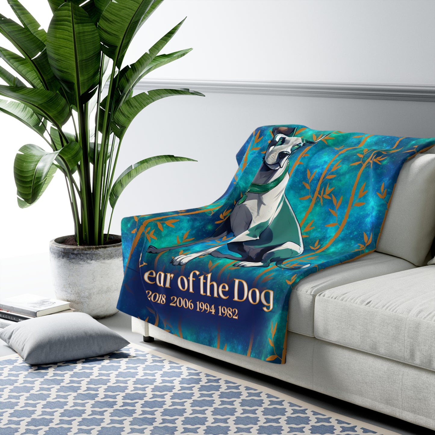 Azure Galaxy Dog Sherpa Fleece Blanket