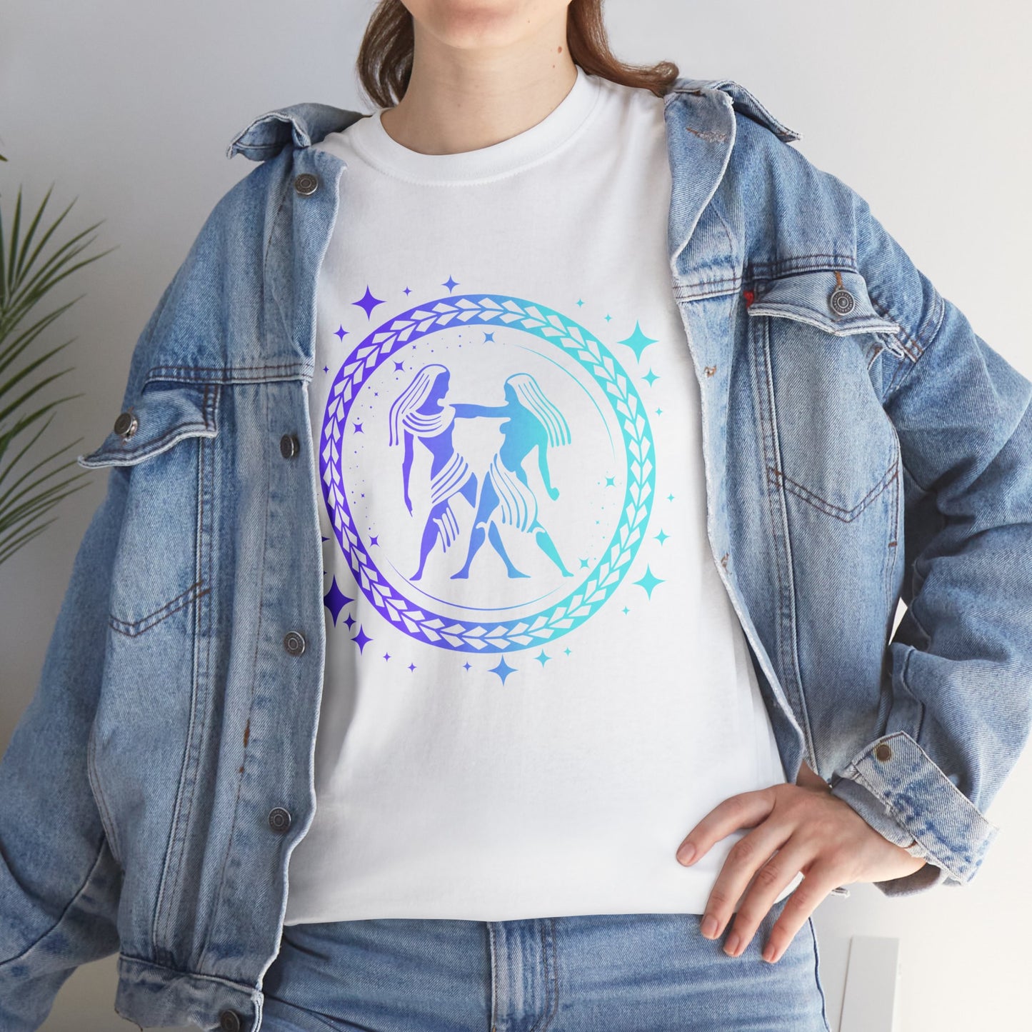 Tribal Circle Gemini Twins Unisex Heavy Cotton Tee