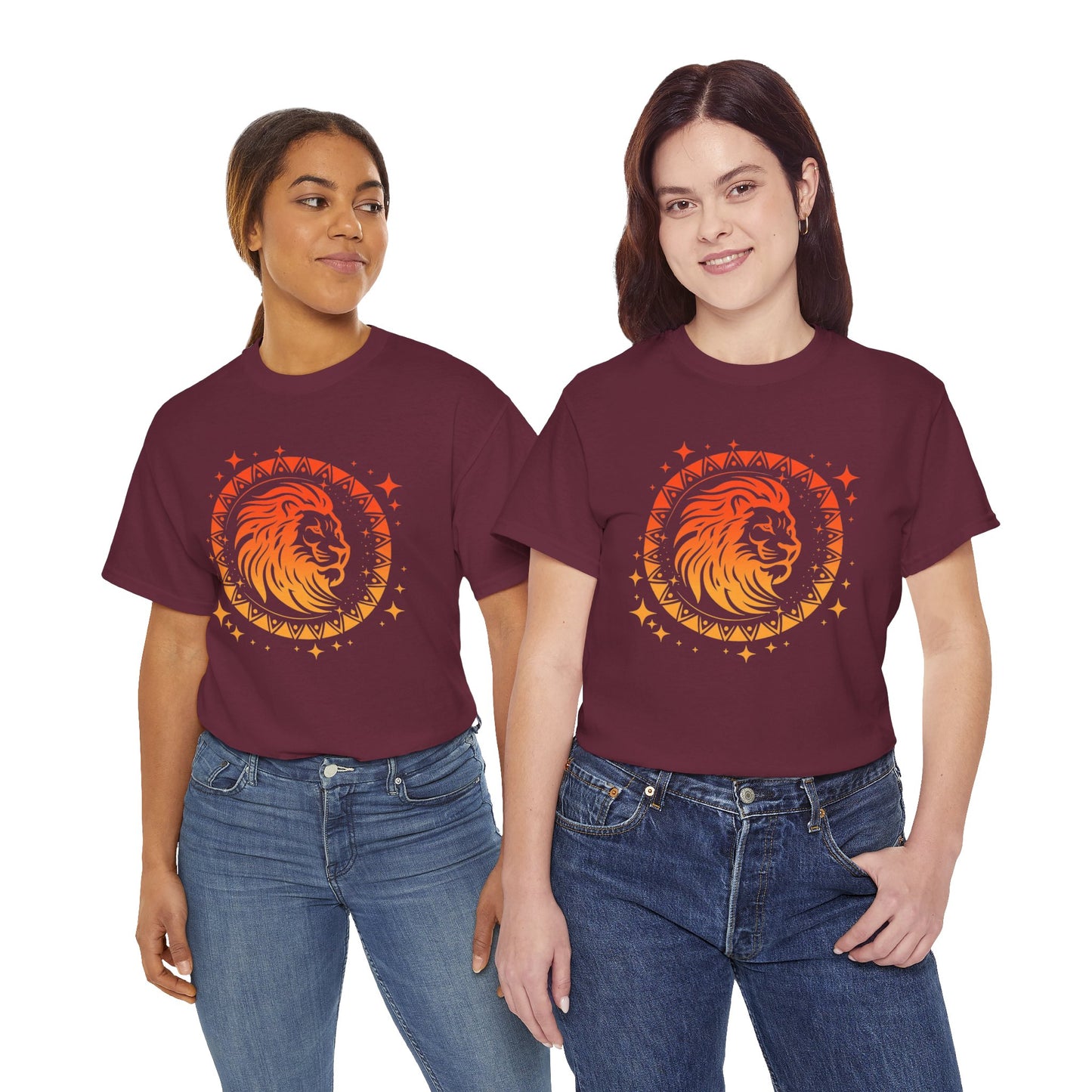 Tribal Circle Leo Lion Unisex Heavy Cotton Tee
