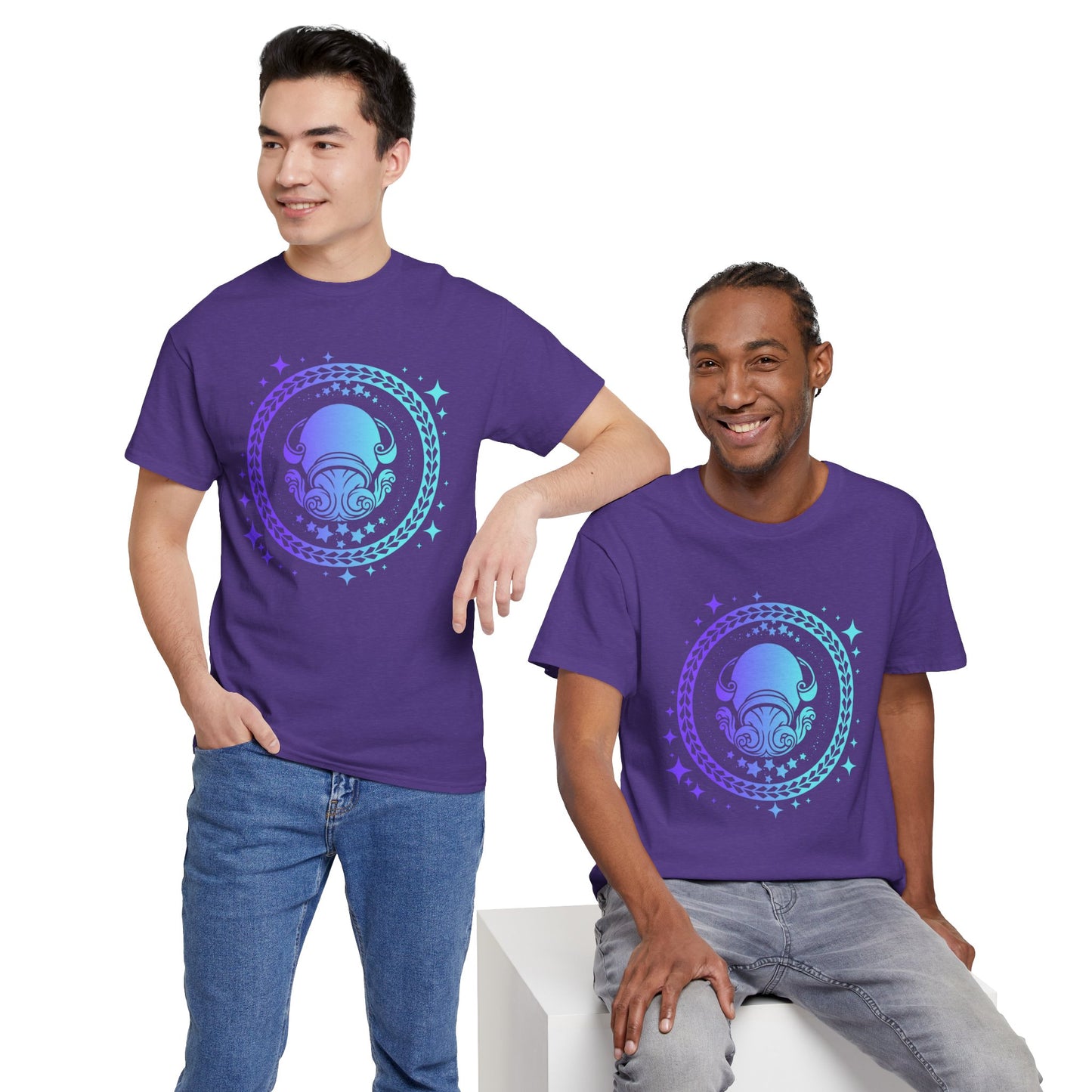 Tribal Circle Aquarius water bearer Unisex Heavy Cotton Tee