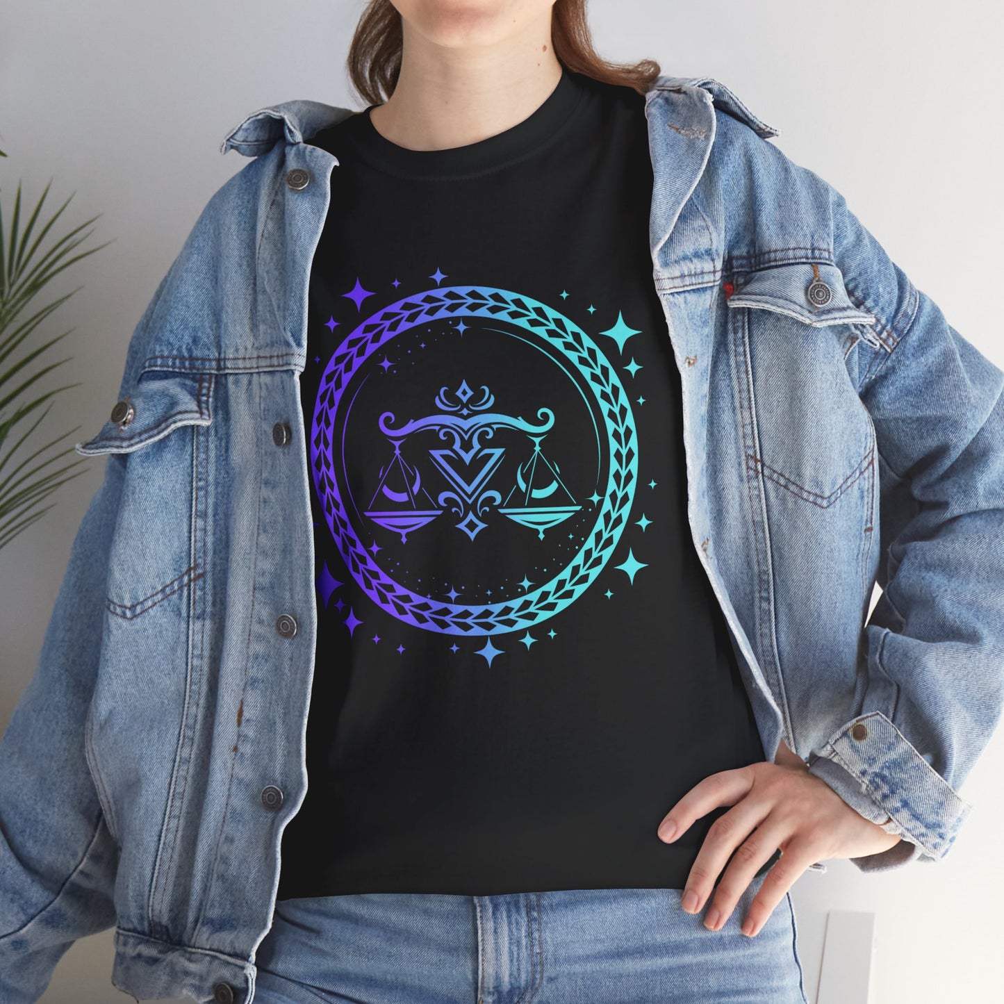 Tribal Circle Libra Scales Unisex Heavy Cotton Tee