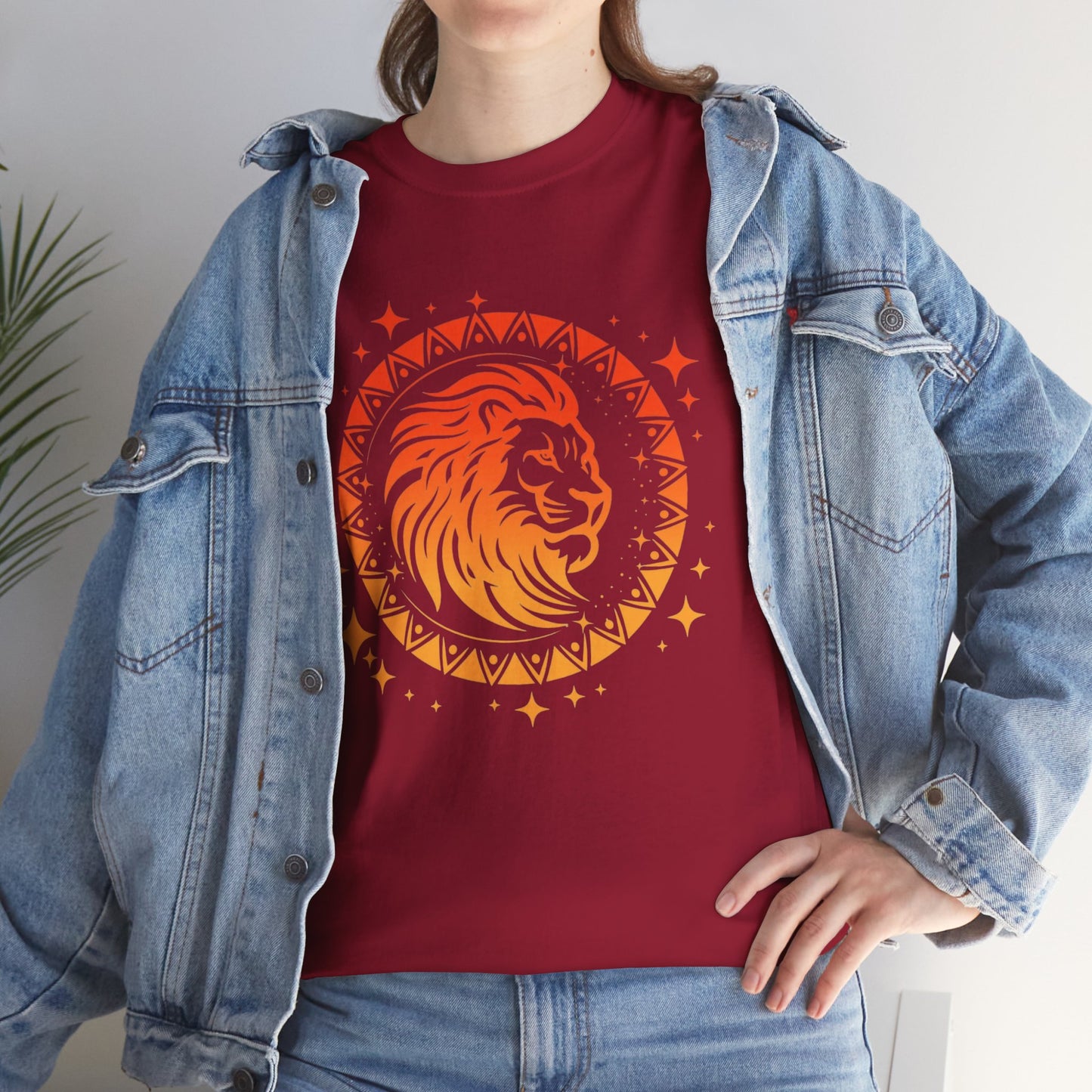 Tribal Circle Leo Lion Unisex Heavy Cotton Tee
