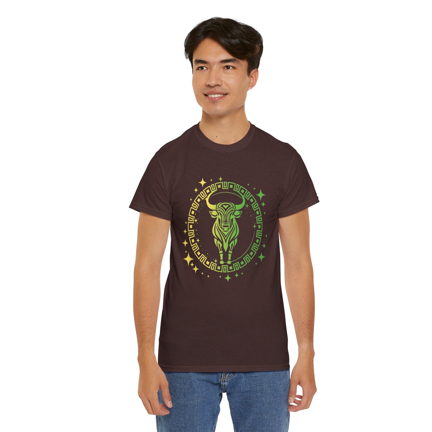 Tribal Circle Taurus Bull Unisex Heavy Cotton Tee
