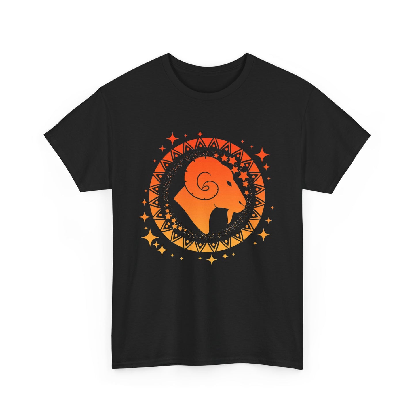 Tribal Circle Aries Ram Unisex Heavy Cotton Tee