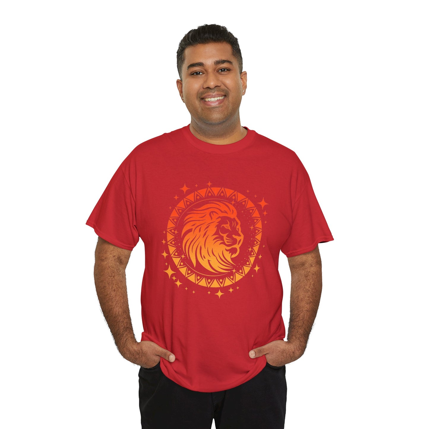 Tribal Circle Leo Lion Unisex Heavy Cotton Tee