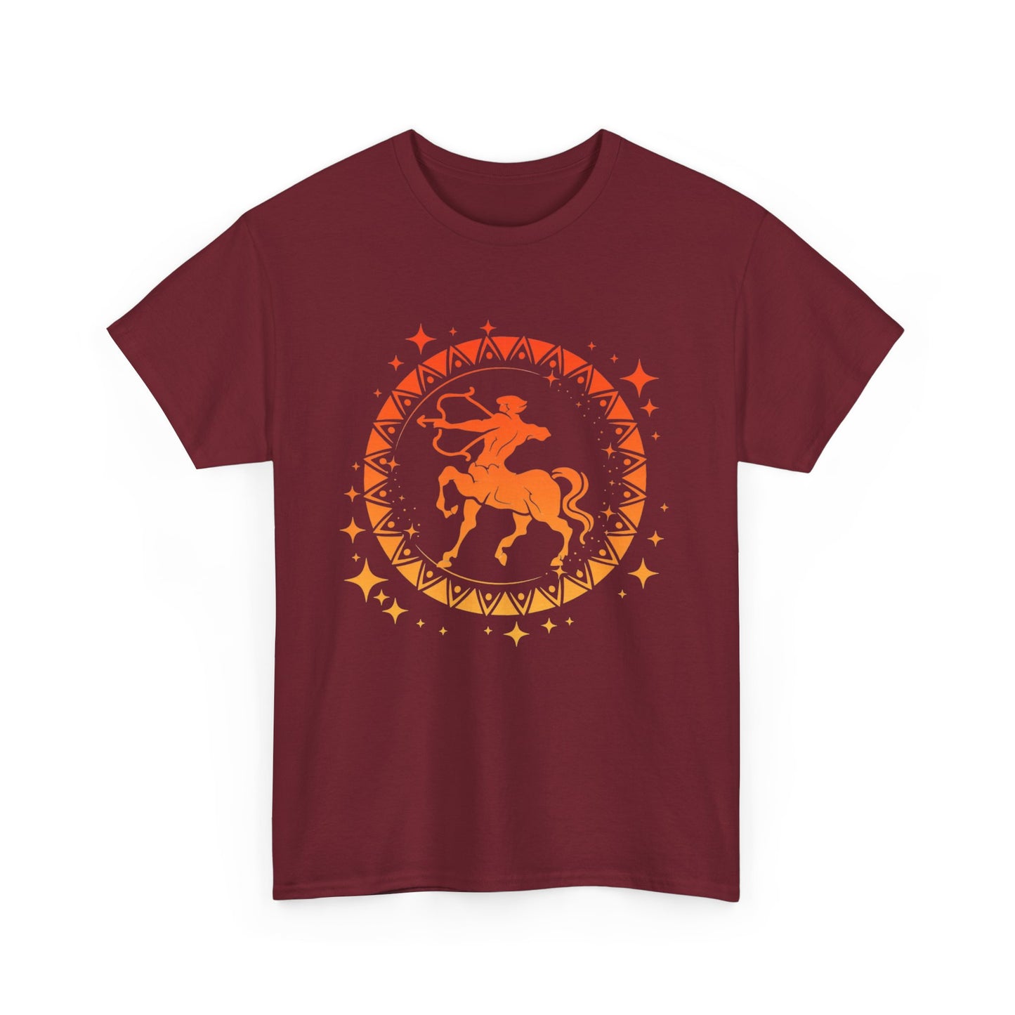 Tribal Circle Sagittarius Archer Unisex Heavy Cotton Tee