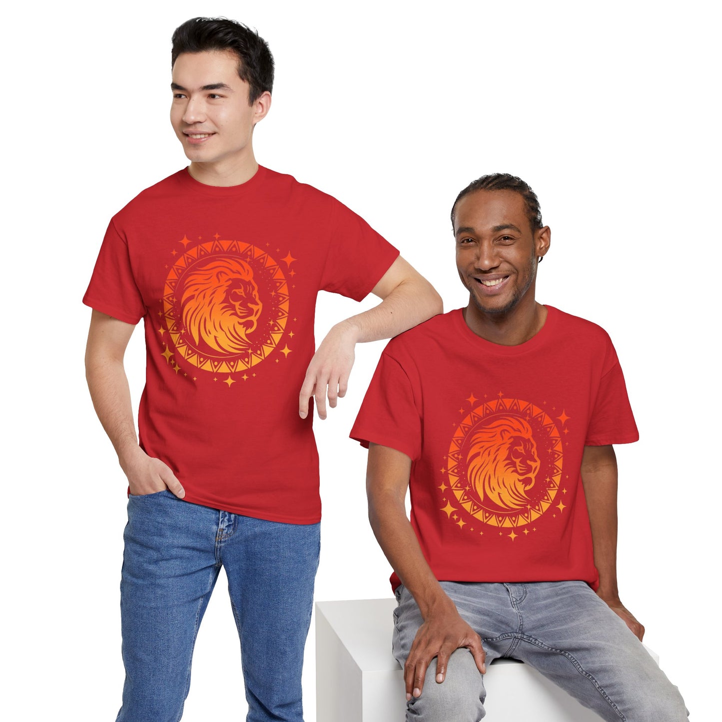 Tribal Circle Leo Lion Unisex Heavy Cotton Tee