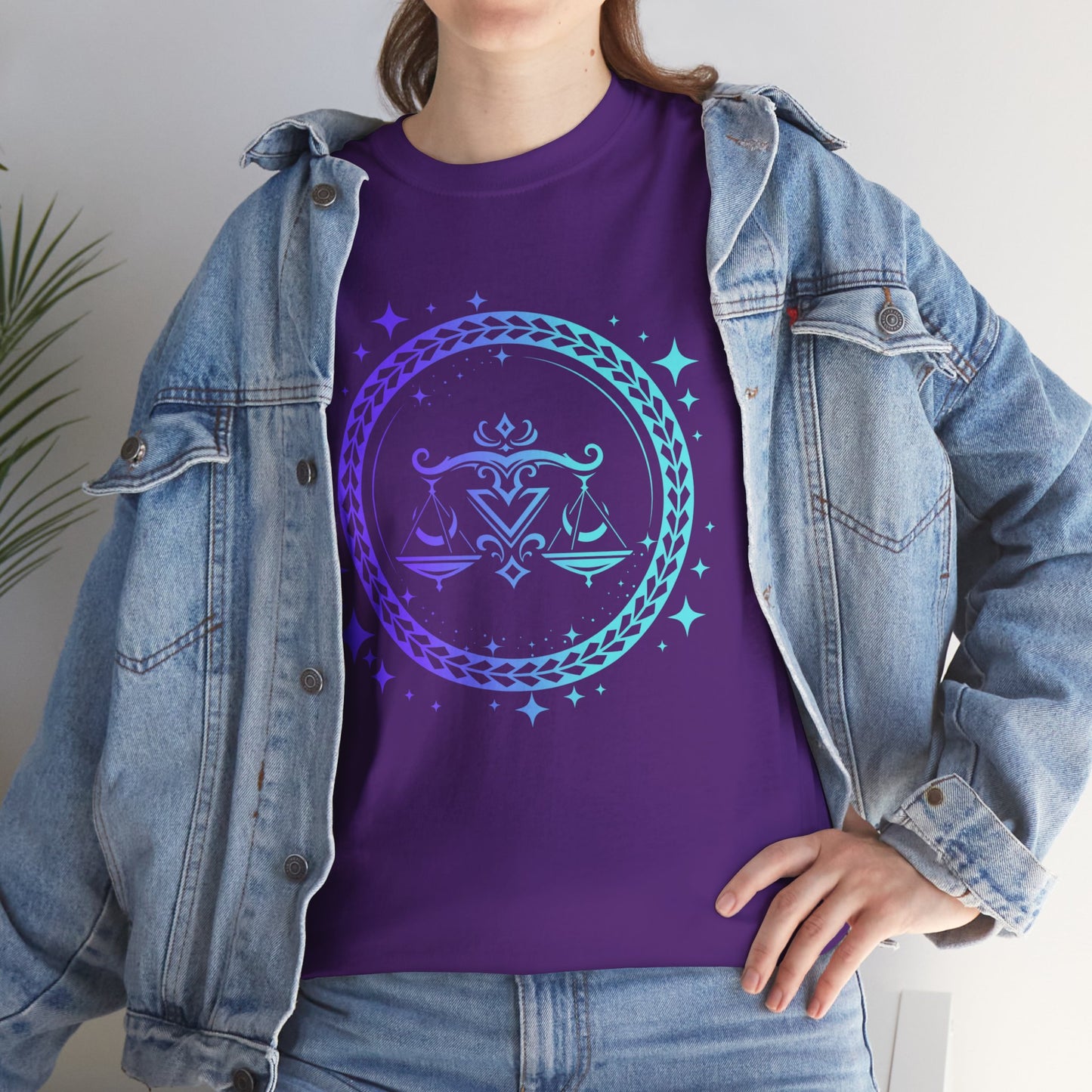 Tribal Circle Libra Scales Unisex Heavy Cotton Tee