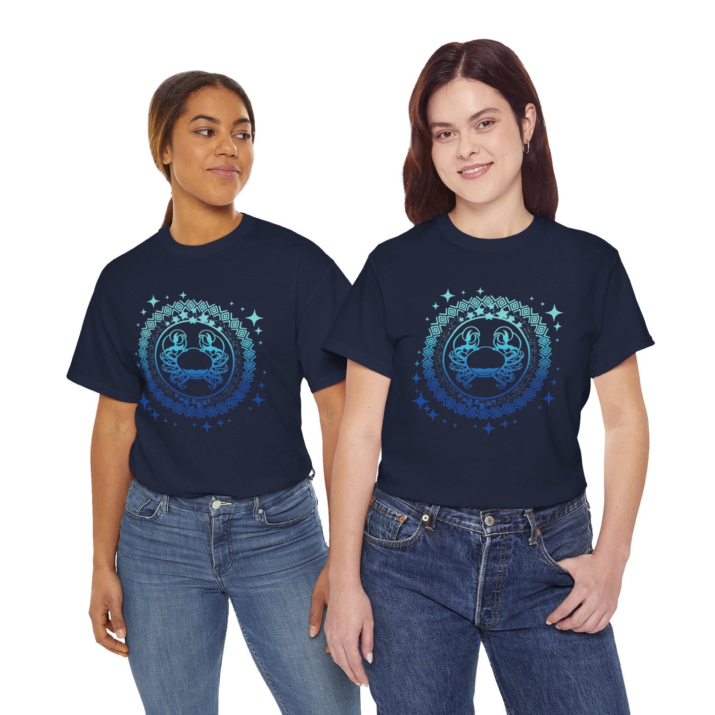 Tribal Circle Cancer Crab Unisex Heavy Cotton Tee