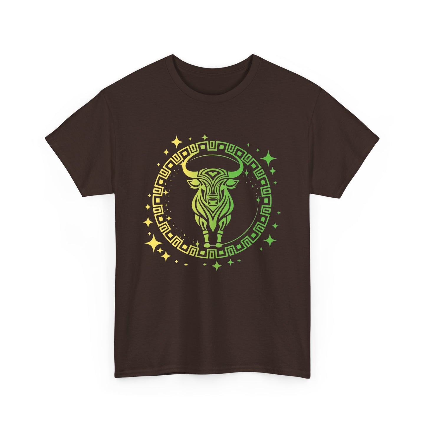 Tribal Circle Taurus Bull Unisex Heavy Cotton Tee