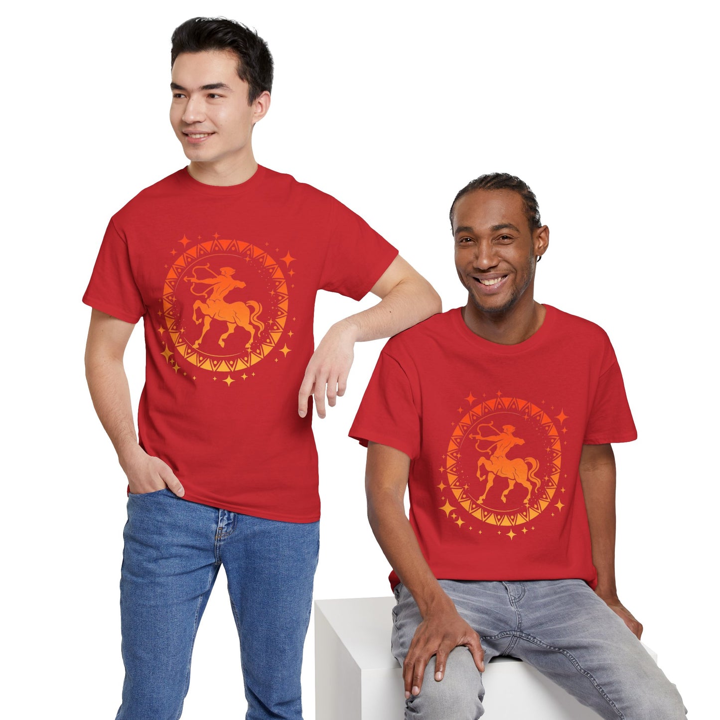 Tribal Circle Sagittarius Archer Unisex Heavy Cotton Tee