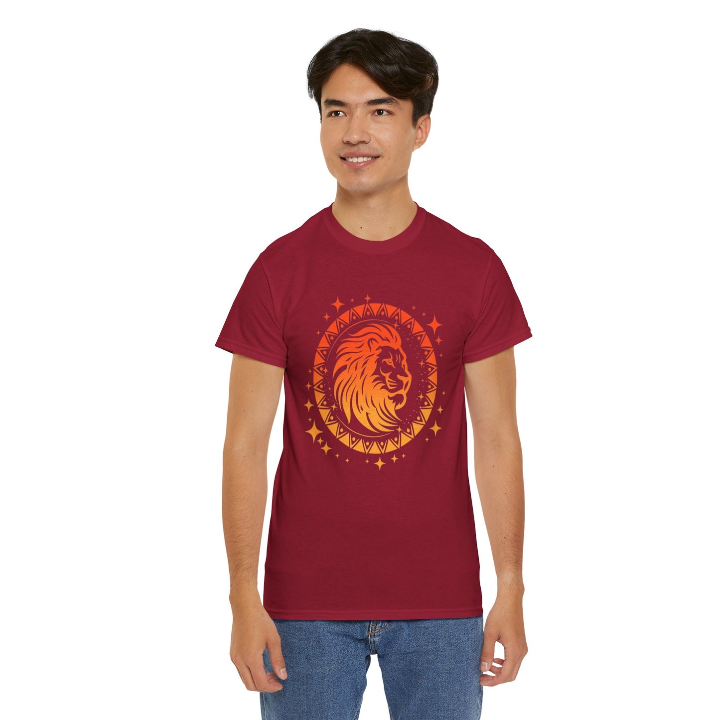 Tribal Circle Leo Lion Unisex Heavy Cotton Tee