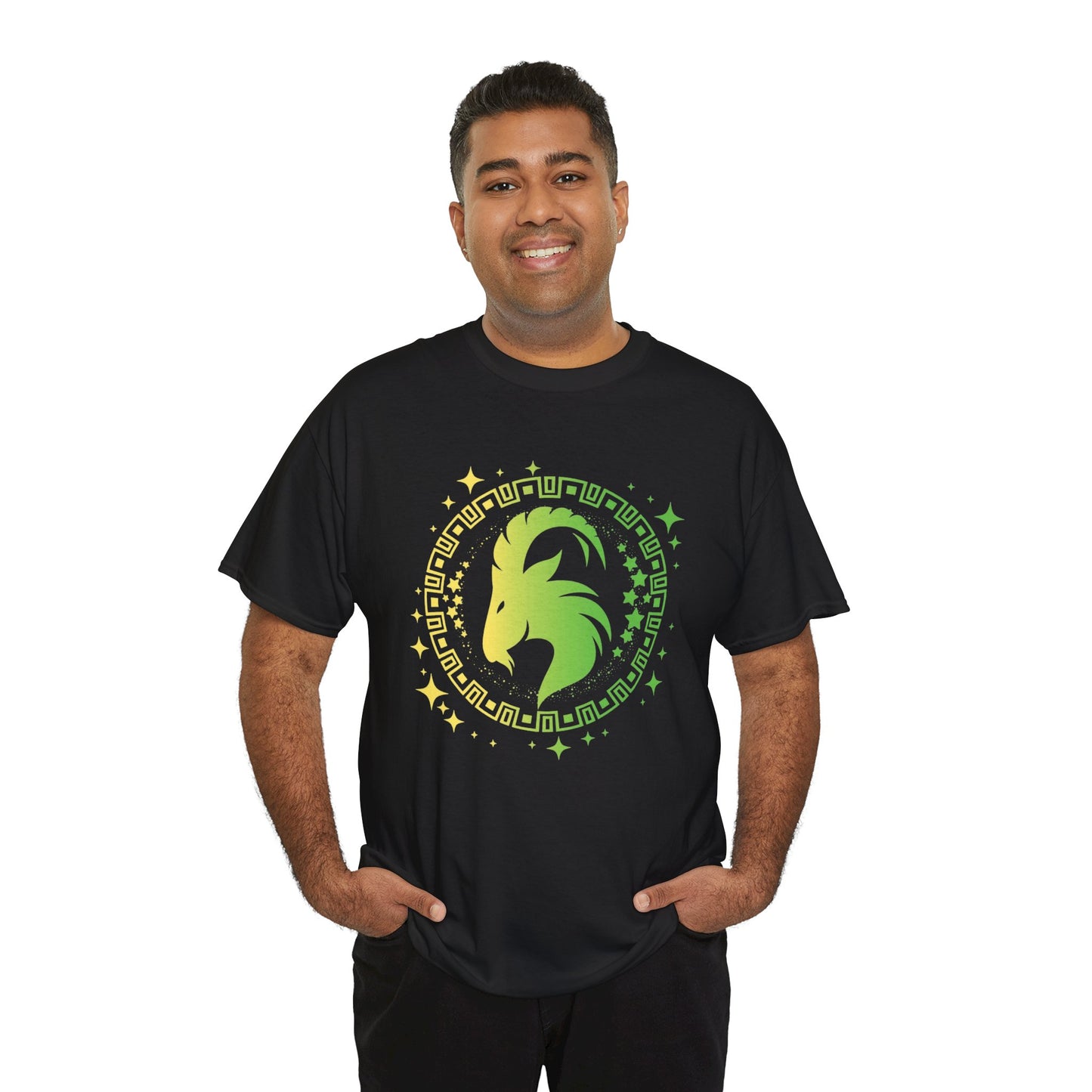 Tribal Circle Capricorn Goat Unisex Heavy Cotton Tee