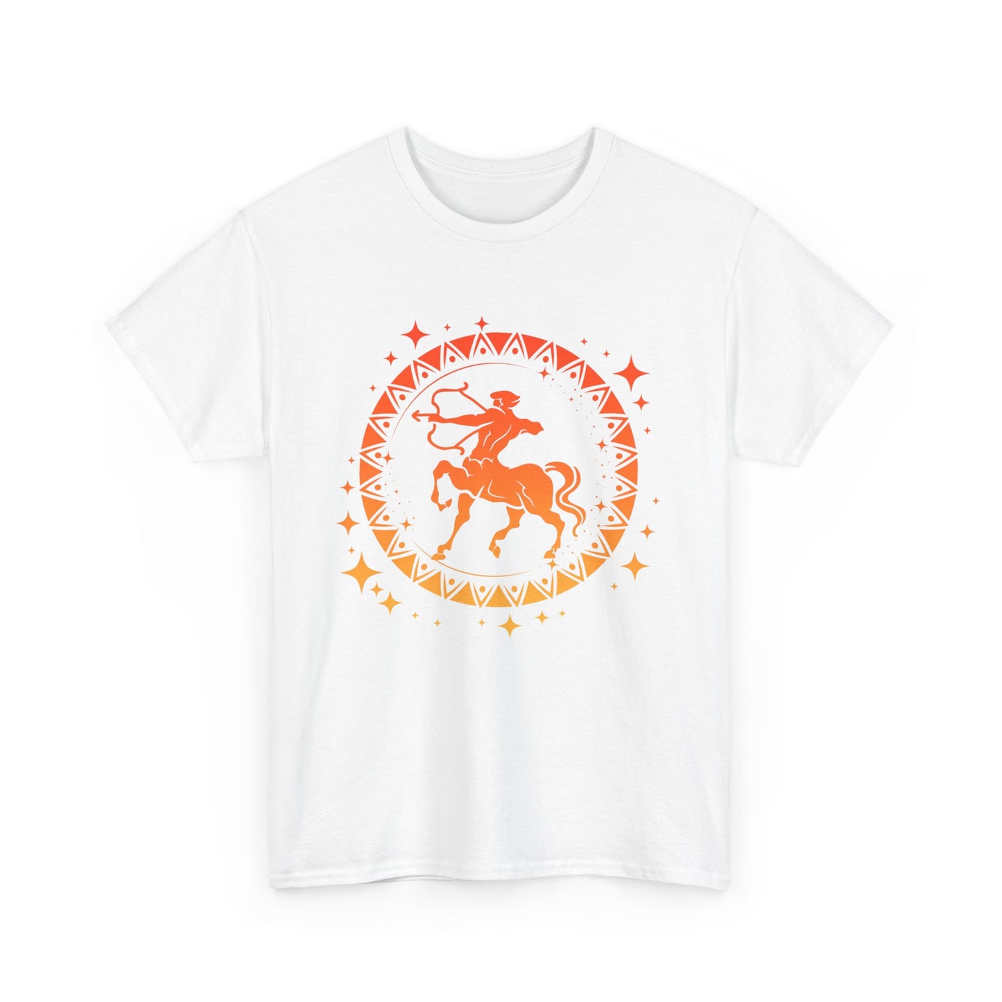 Tribal Circle Sagittarius Archer Unisex Heavy Cotton Tee