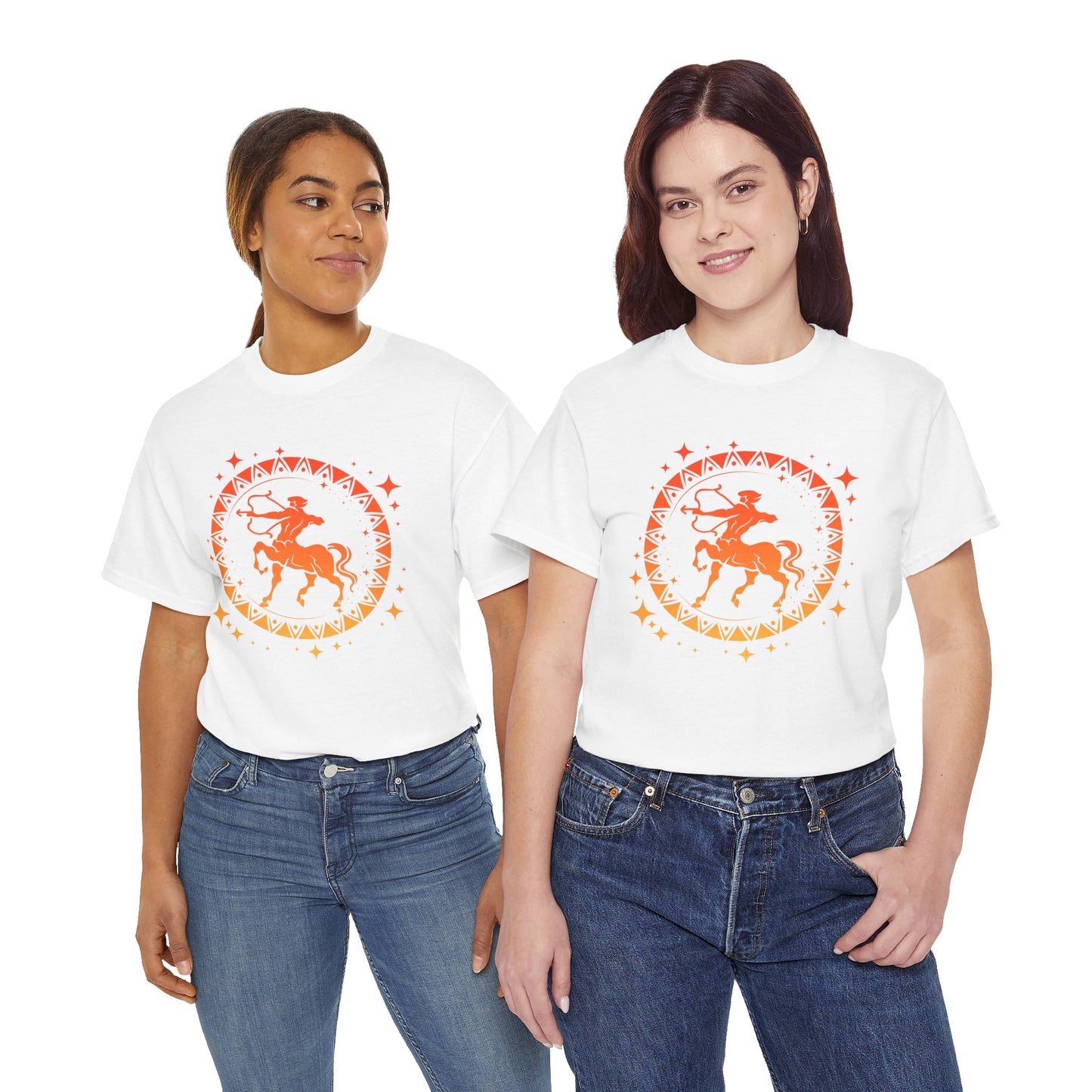 Tribal Circle Sagittarius Archer Unisex Heavy Cotton Tee