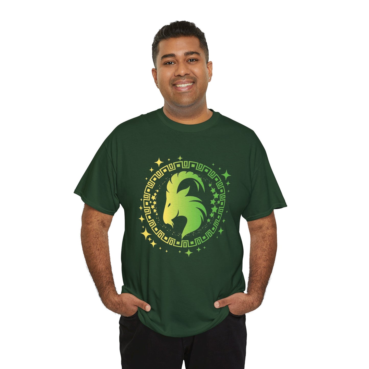 Tribal Circle Capricorn Goat Unisex Heavy Cotton Tee