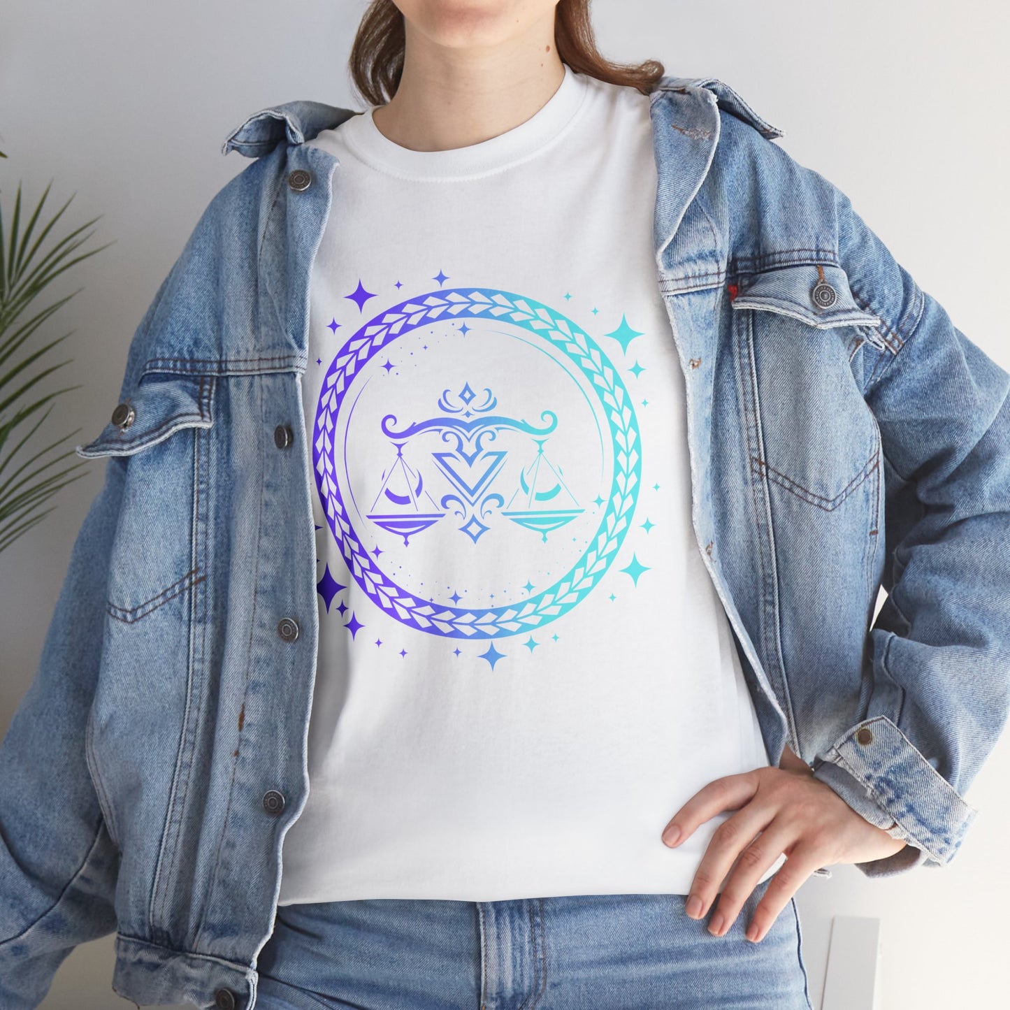 Tribal Circle Libra Scales Unisex Heavy Cotton Tee