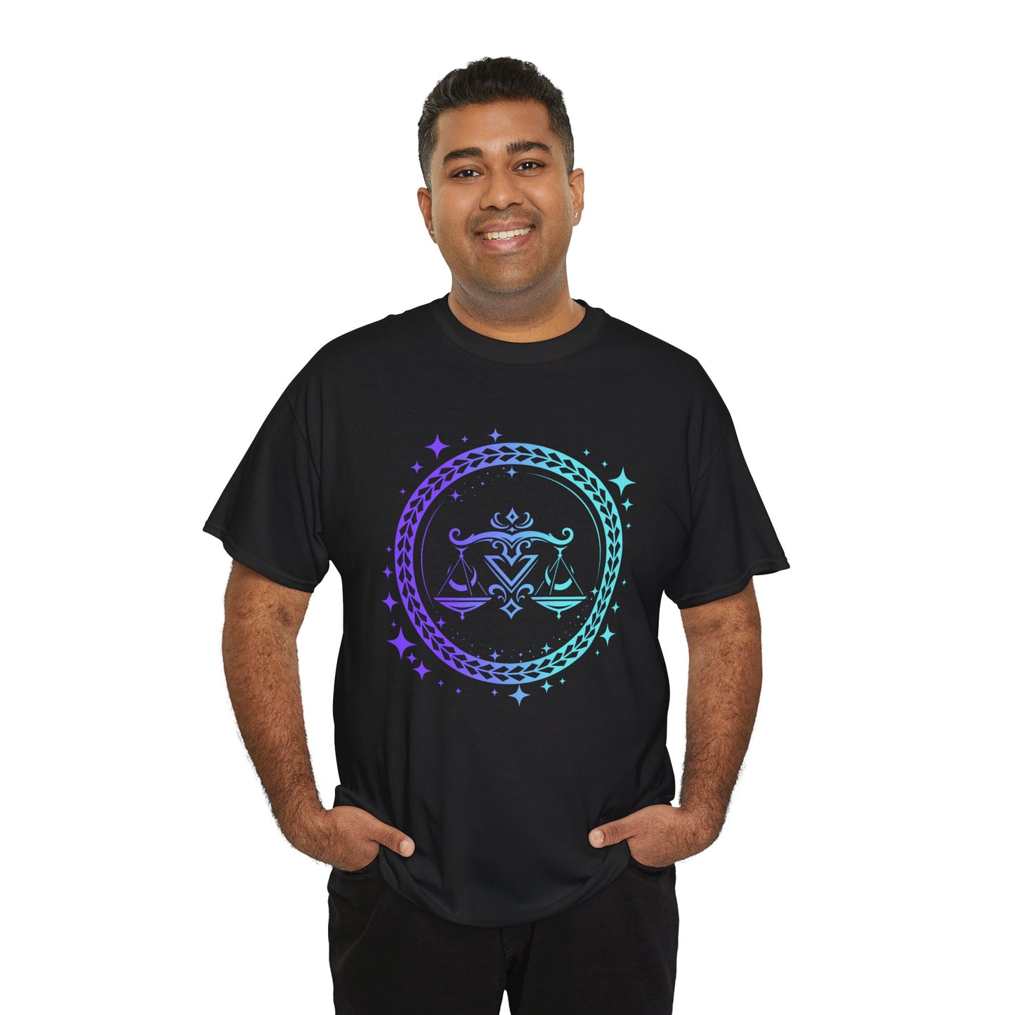 Tribal Circle Libra Scales Unisex Heavy Cotton Tee