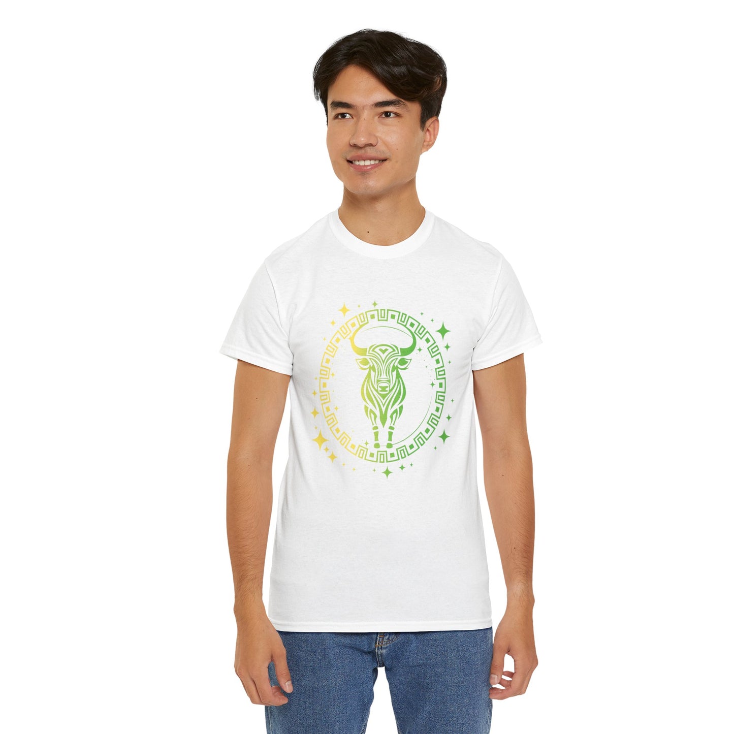 Tribal Circle Taurus Bull Unisex Heavy Cotton Tee
