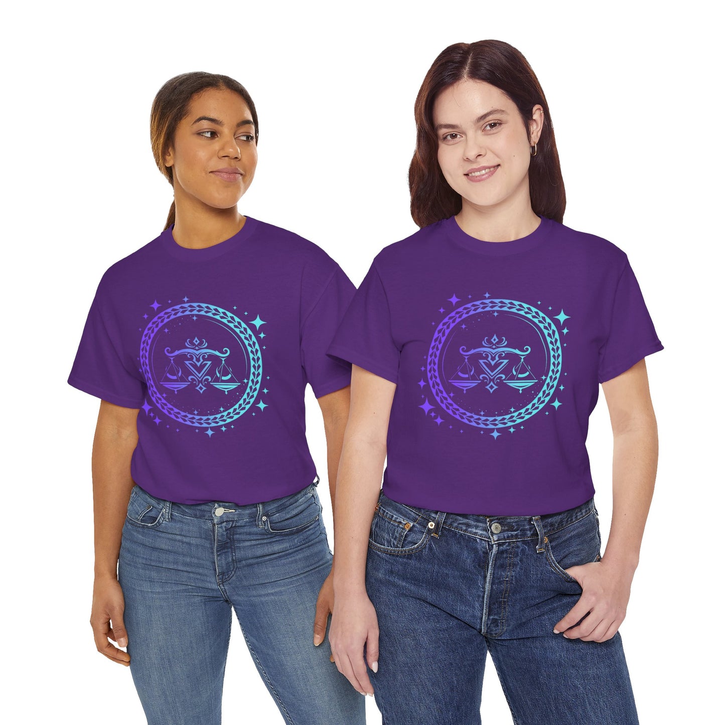 Tribal Circle Libra Scales Unisex Heavy Cotton Tee