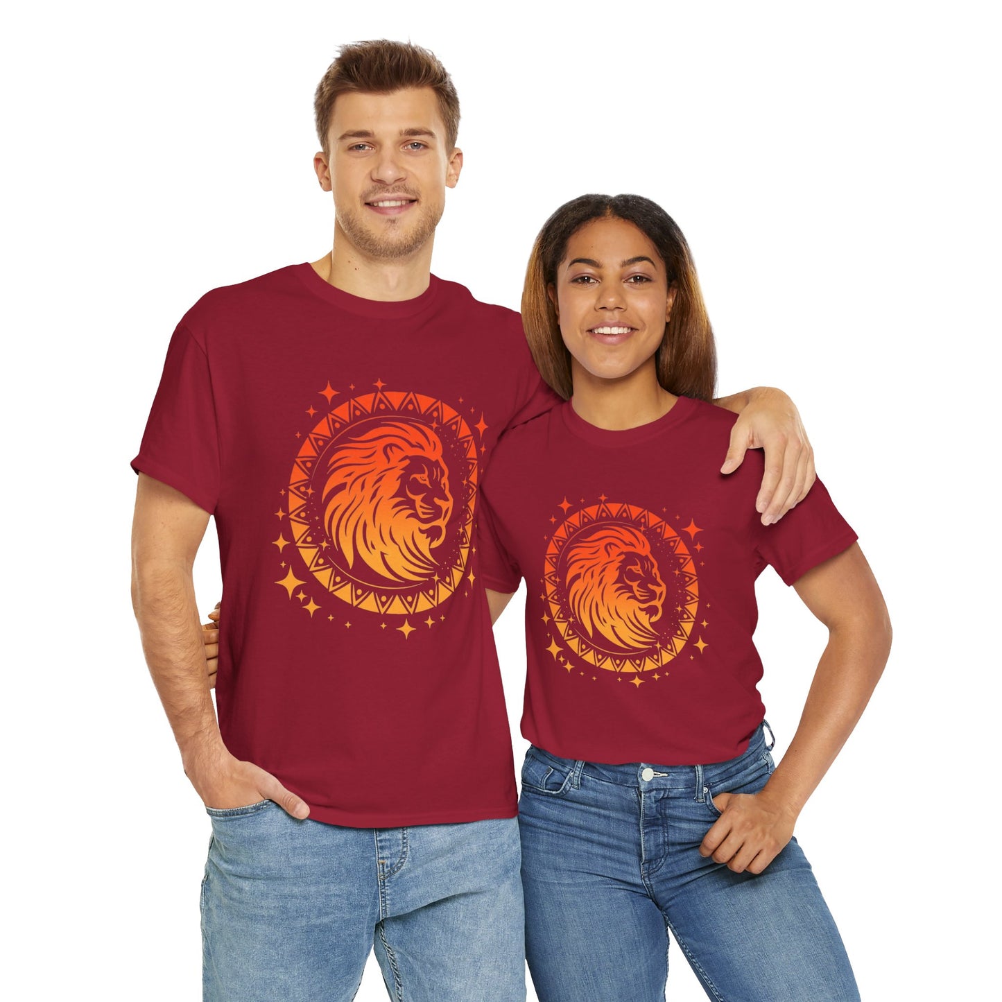 Tribal Circle Leo Lion Unisex Heavy Cotton Tee
