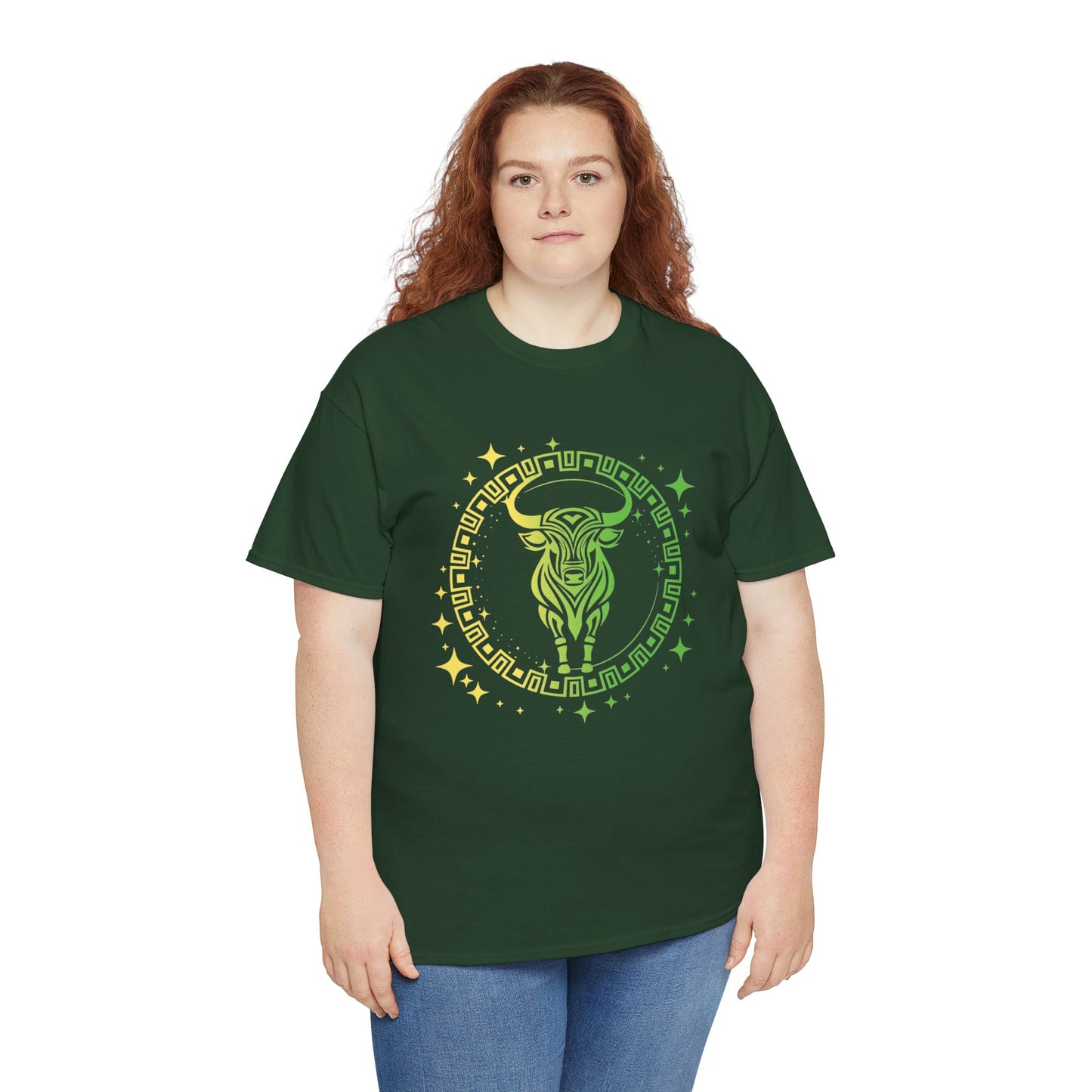 Tribal Circle Taurus Bull Unisex Heavy Cotton Tee