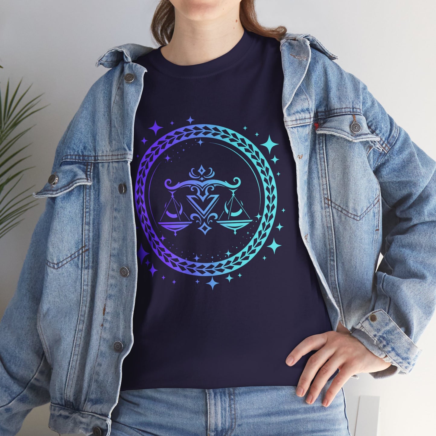 Tribal Circle Libra Scales Unisex Heavy Cotton Tee