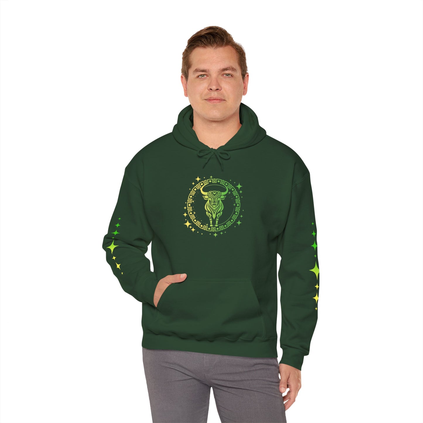 Tribal Circle Taurus Bull Heavy Blend™ Hoodie