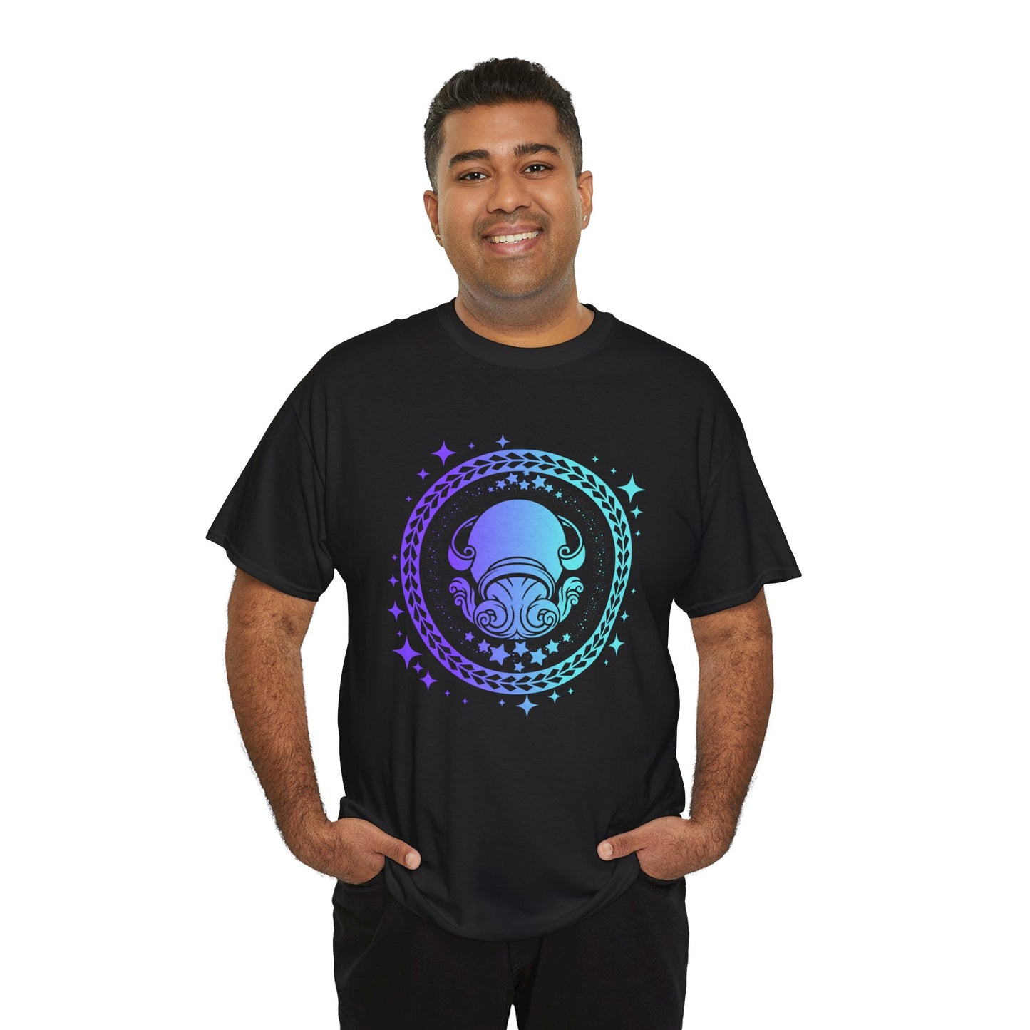 Tribal Circle Aquarius water bearer Unisex Heavy Cotton Tee