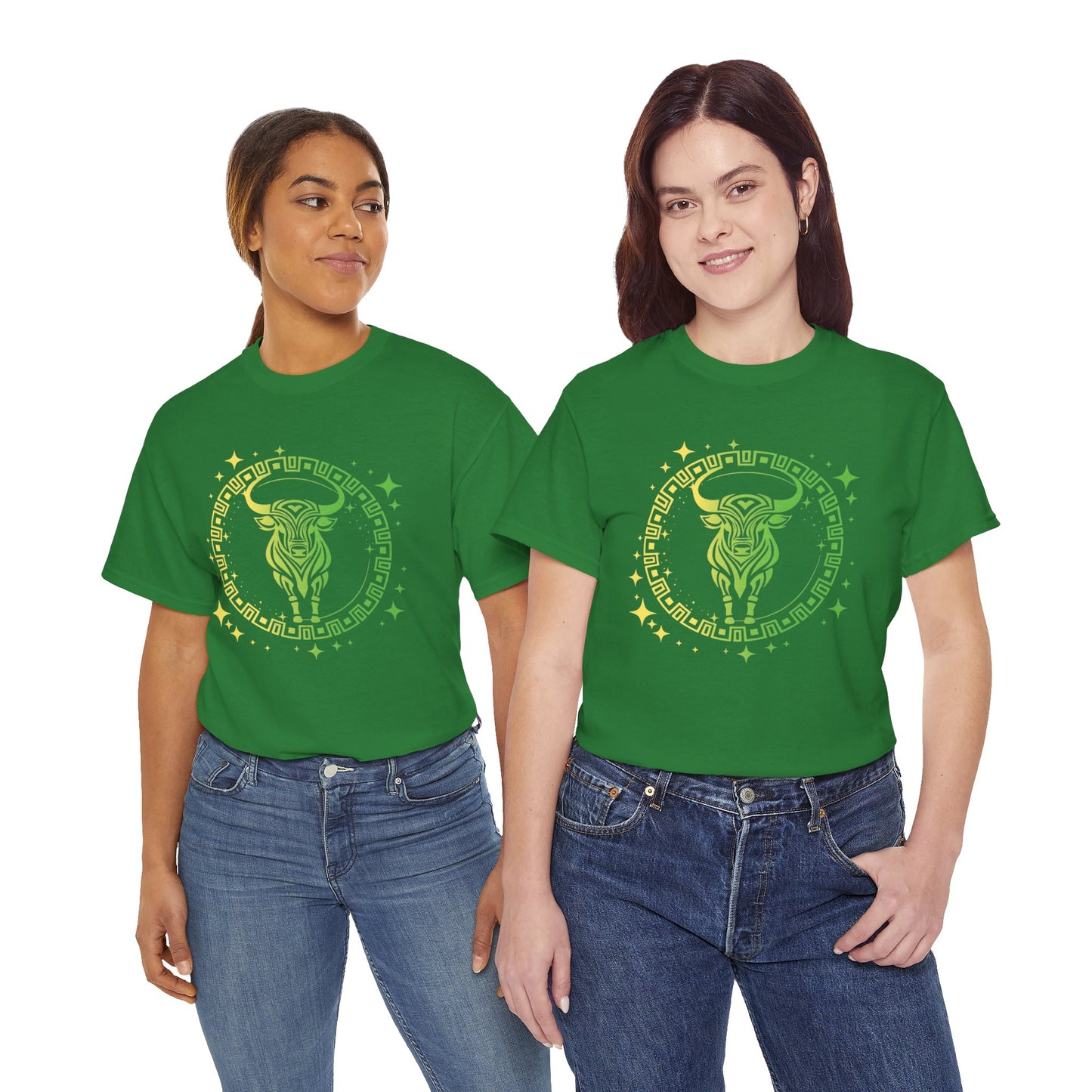 Tribal Circle Taurus Bull Unisex Heavy Cotton Tee