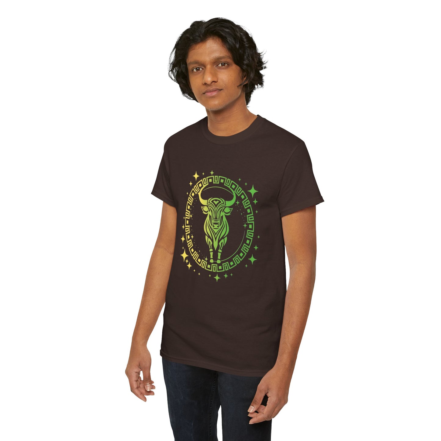 Tribal Circle Taurus Bull Unisex Heavy Cotton Tee