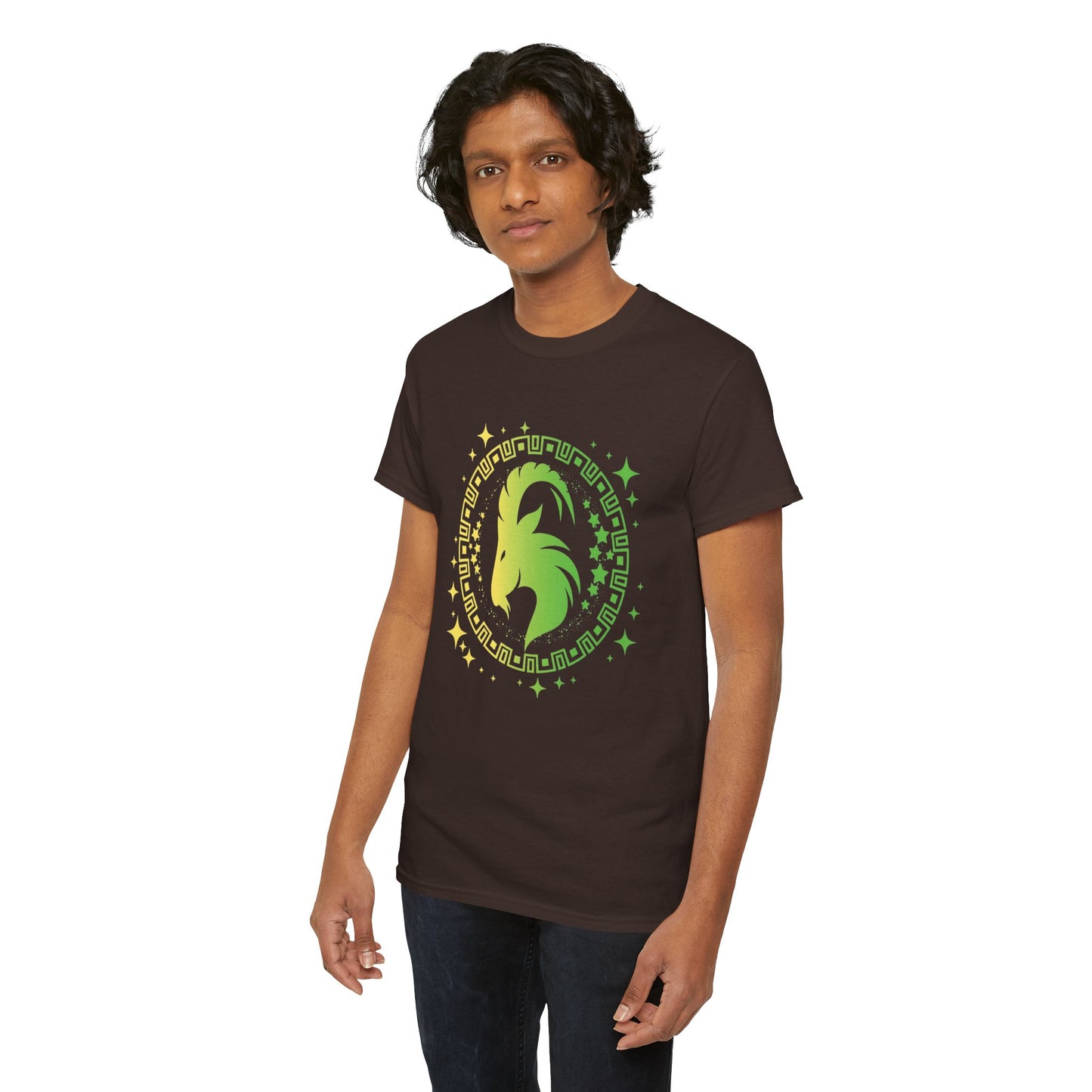Tribal Circle Capricorn Goat Unisex Heavy Cotton Tee