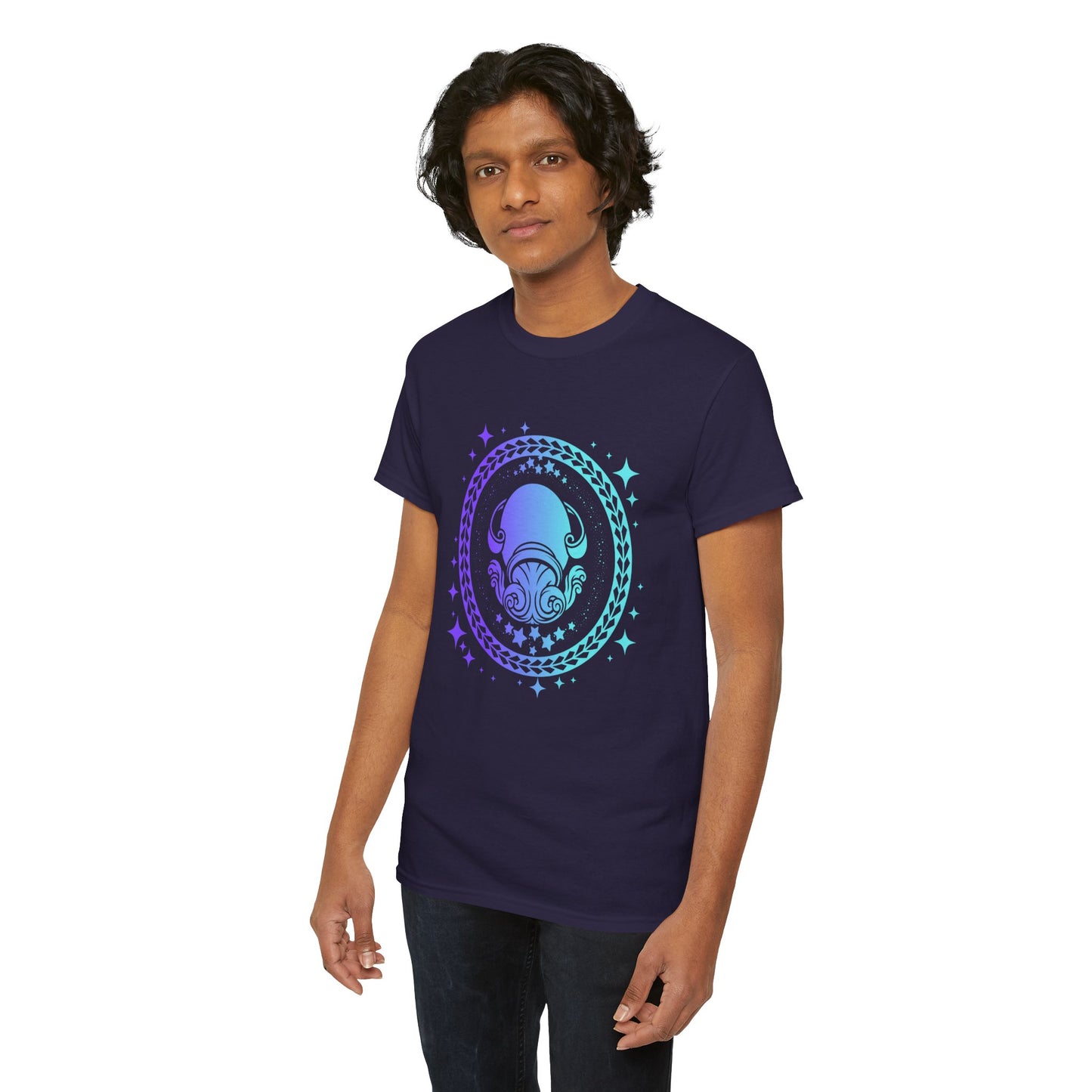 Tribal Circle Aquarius water bearer Unisex Heavy Cotton Tee