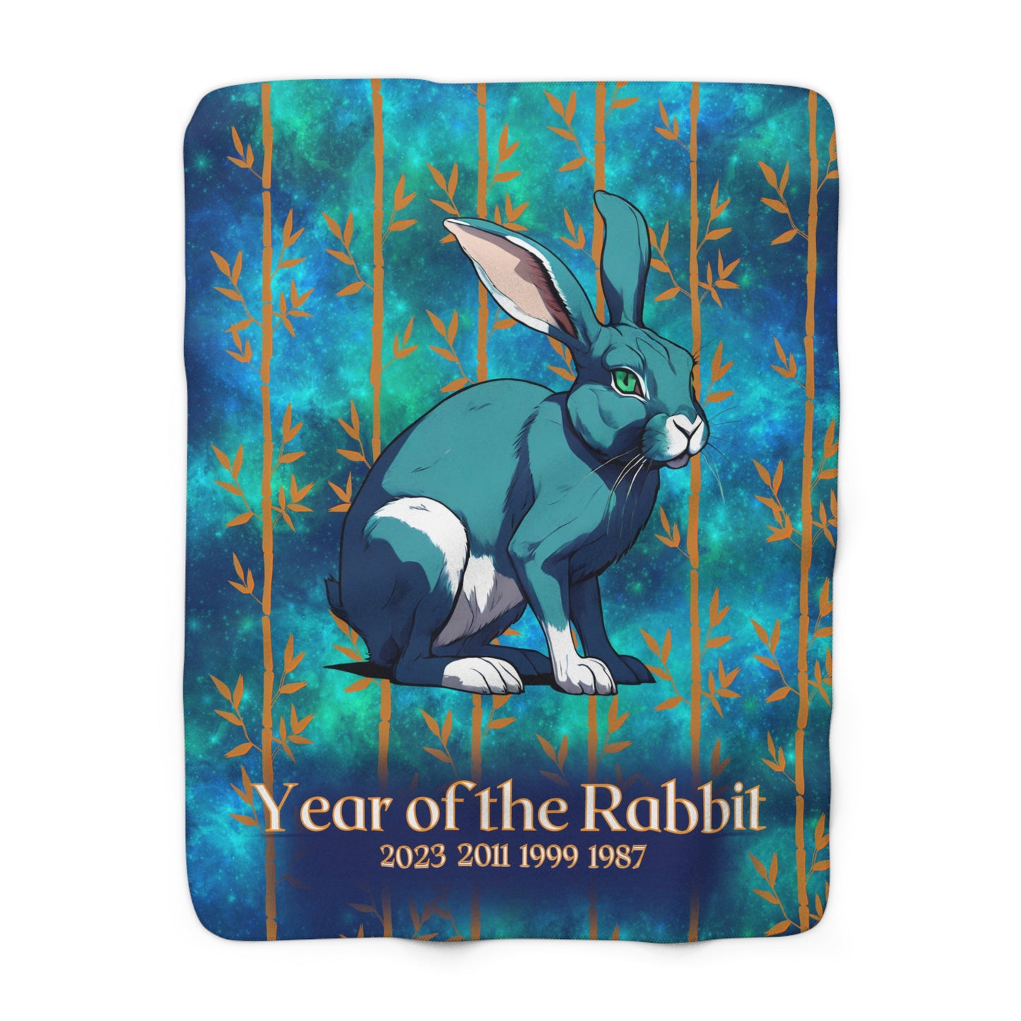 Azure Galaxy Rabbit Sherpa Fleece Blanket