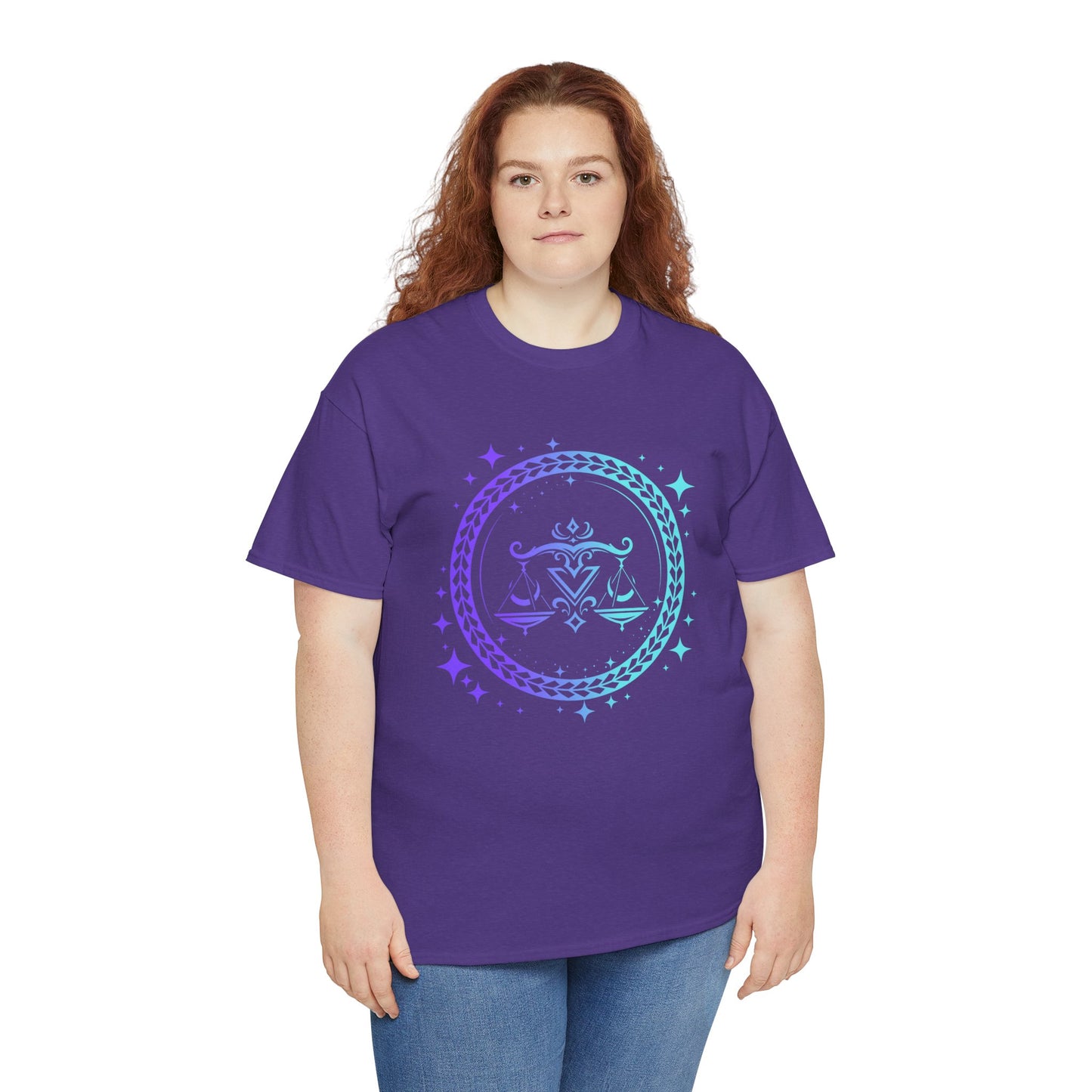 Tribal Circle Libra Scales Unisex Heavy Cotton Tee