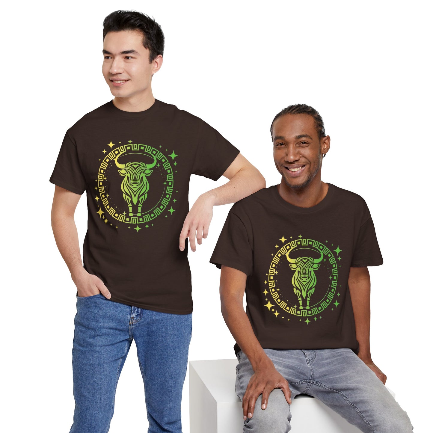 Tribal Circle Taurus Bull Unisex Heavy Cotton Tee