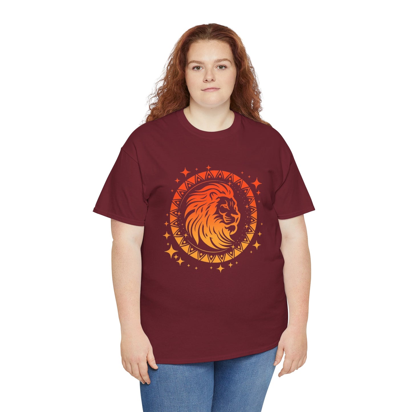 Tribal Circle Leo Lion Unisex Heavy Cotton Tee