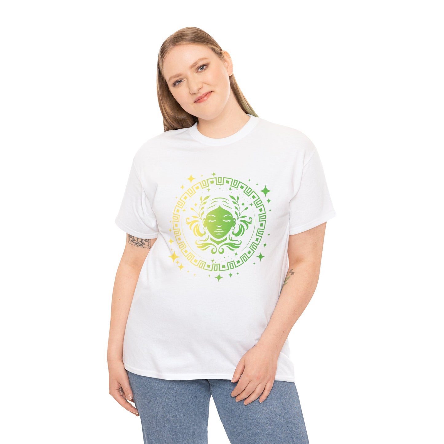 Tribal Circle Virgo Maiden Unisex Heavy Cotton Tee