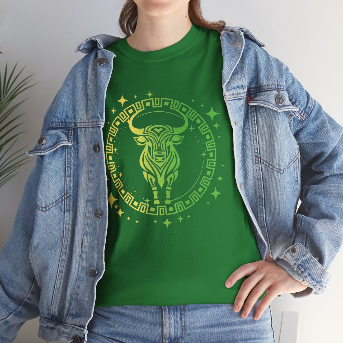 Tribal Circle Taurus Bull Unisex Heavy Cotton Tee