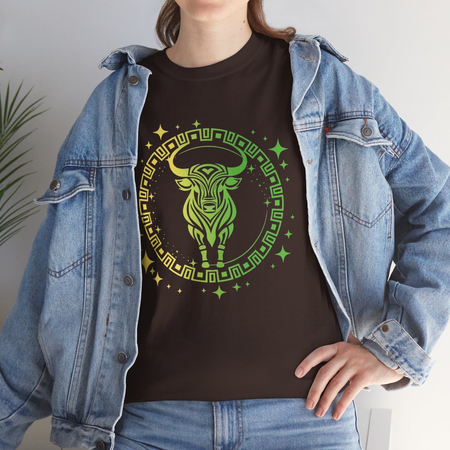 Tribal Circle Taurus Bull Unisex Heavy Cotton Tee