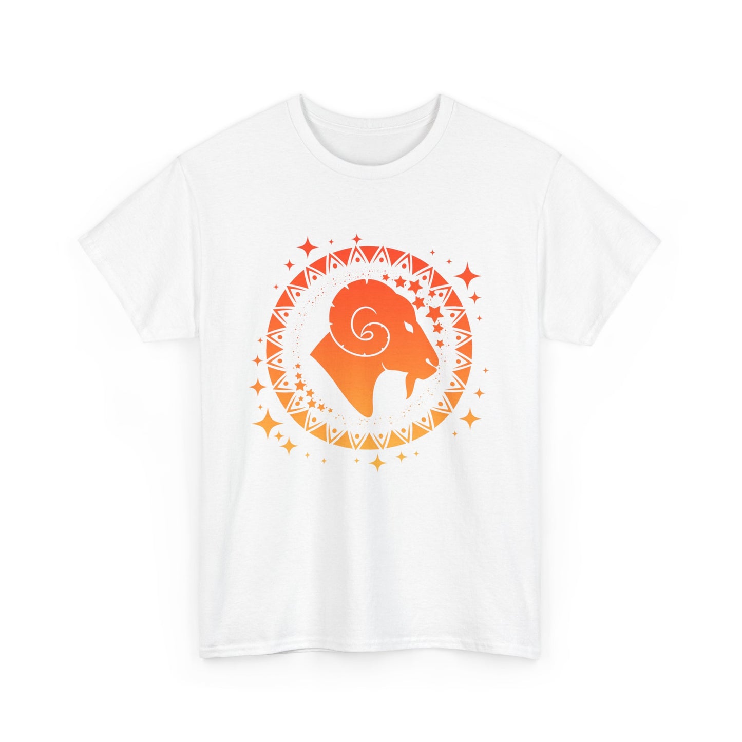 Tribal Circle Aries Ram Unisex Heavy Cotton Tee