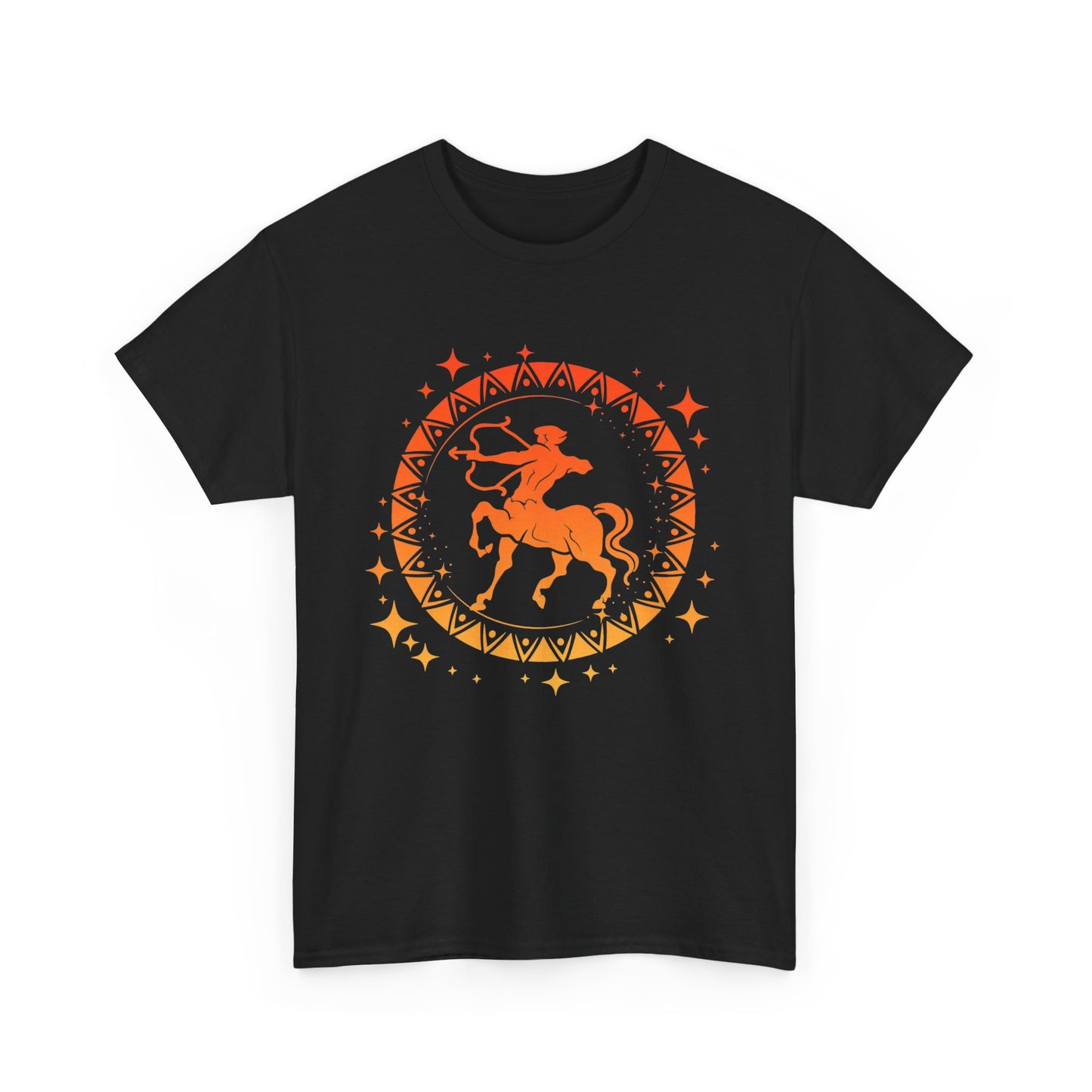 Tribal Circle Sagittarius Archer Unisex Heavy Cotton Tee