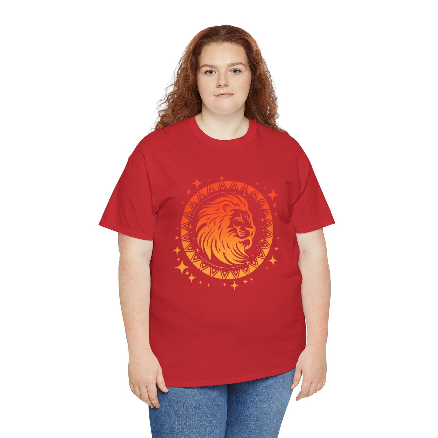 Tribal Circle Leo Lion Unisex Heavy Cotton Tee