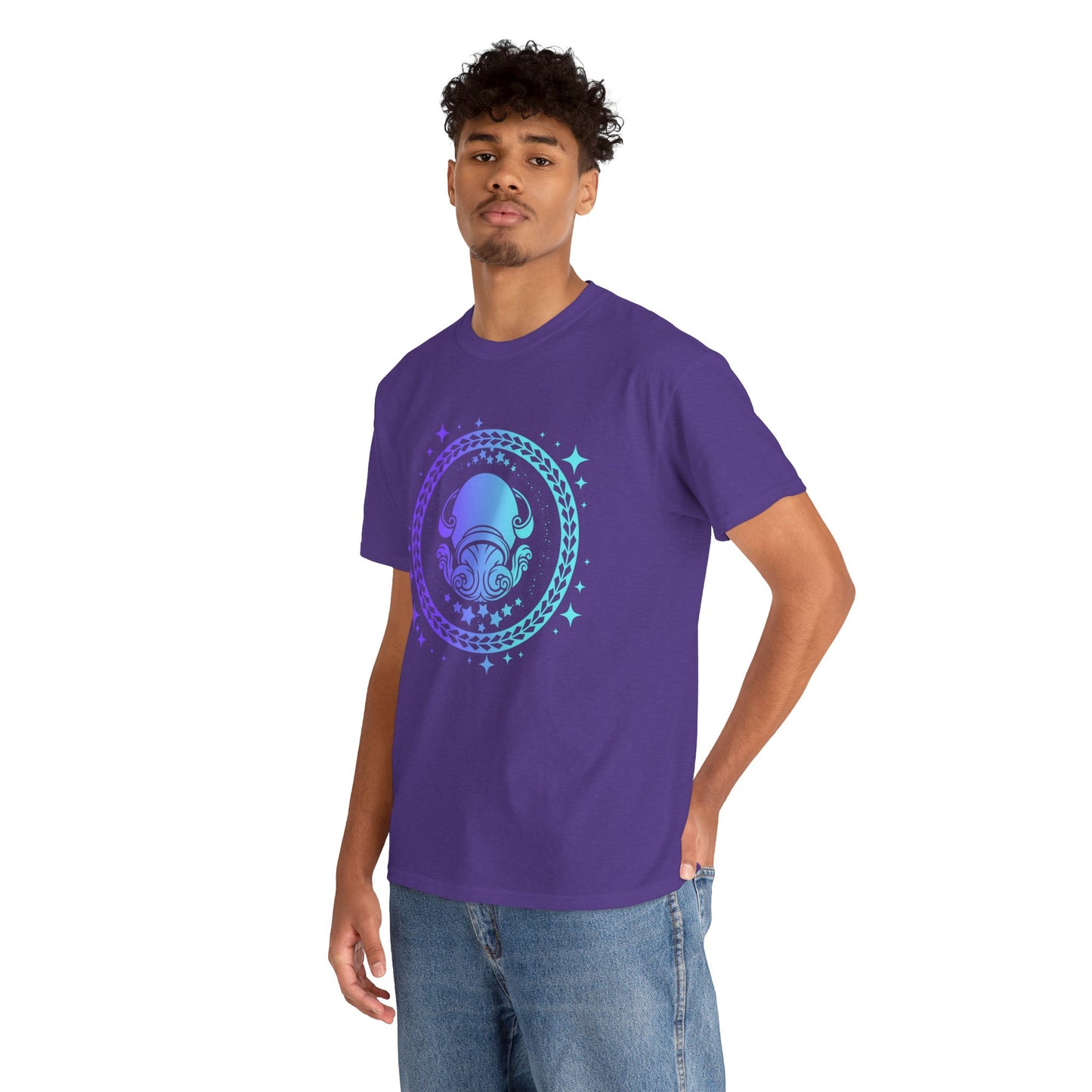 Tribal Circle Aquarius water bearer Unisex Heavy Cotton Tee