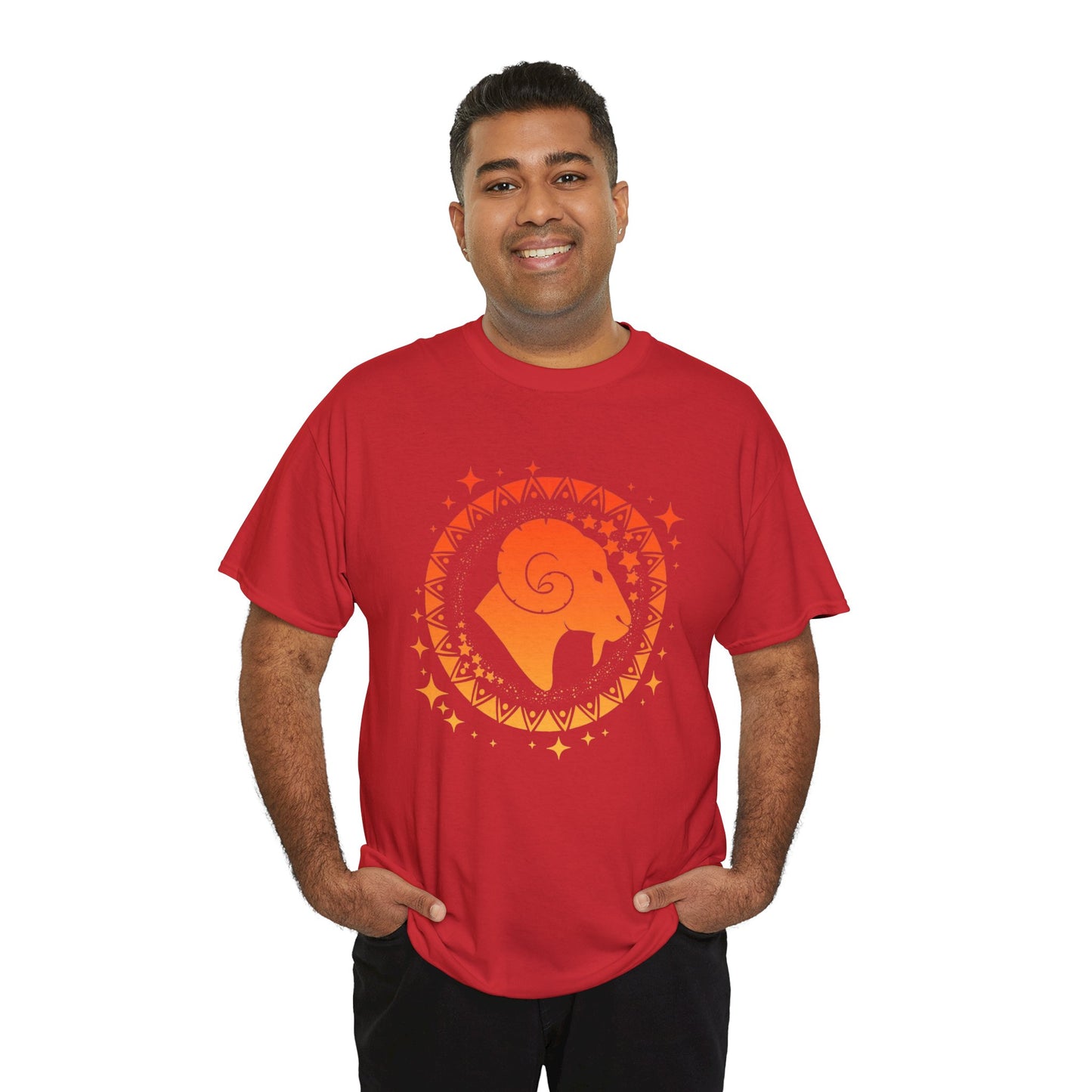 Tribal Circle Aries Ram Unisex Heavy Cotton Tee