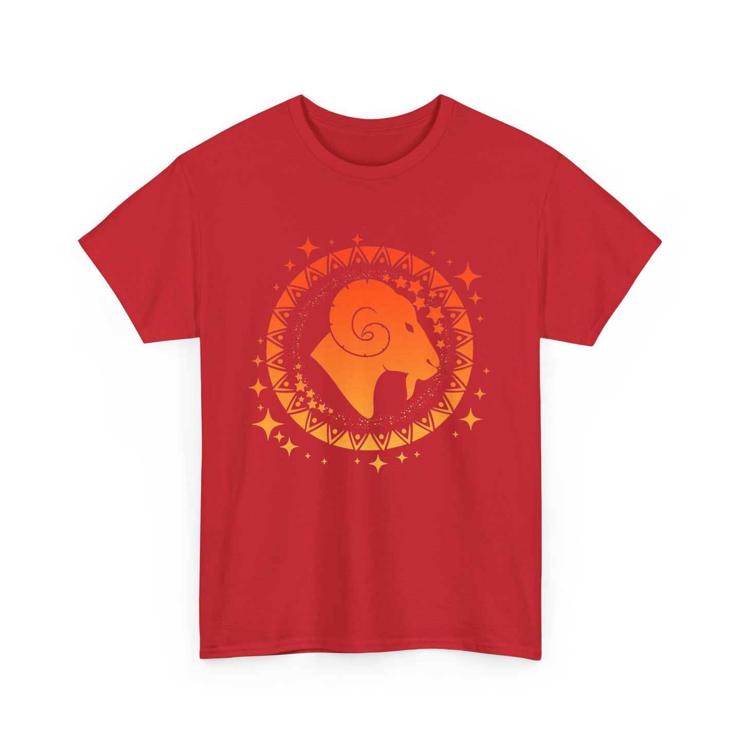 Tribal Circle Aries Ram Unisex Heavy Cotton Tee