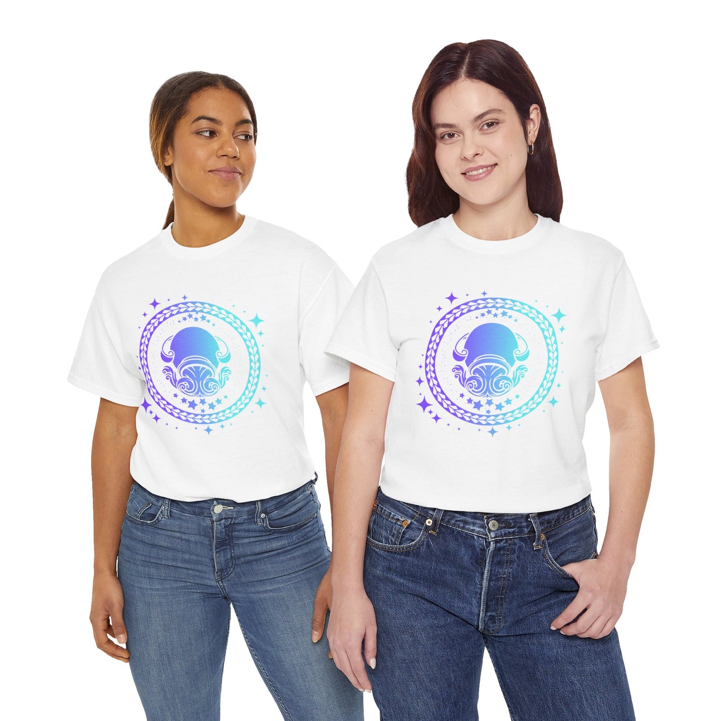 Tribal Circle Aquarius water bearer Unisex Heavy Cotton Tee